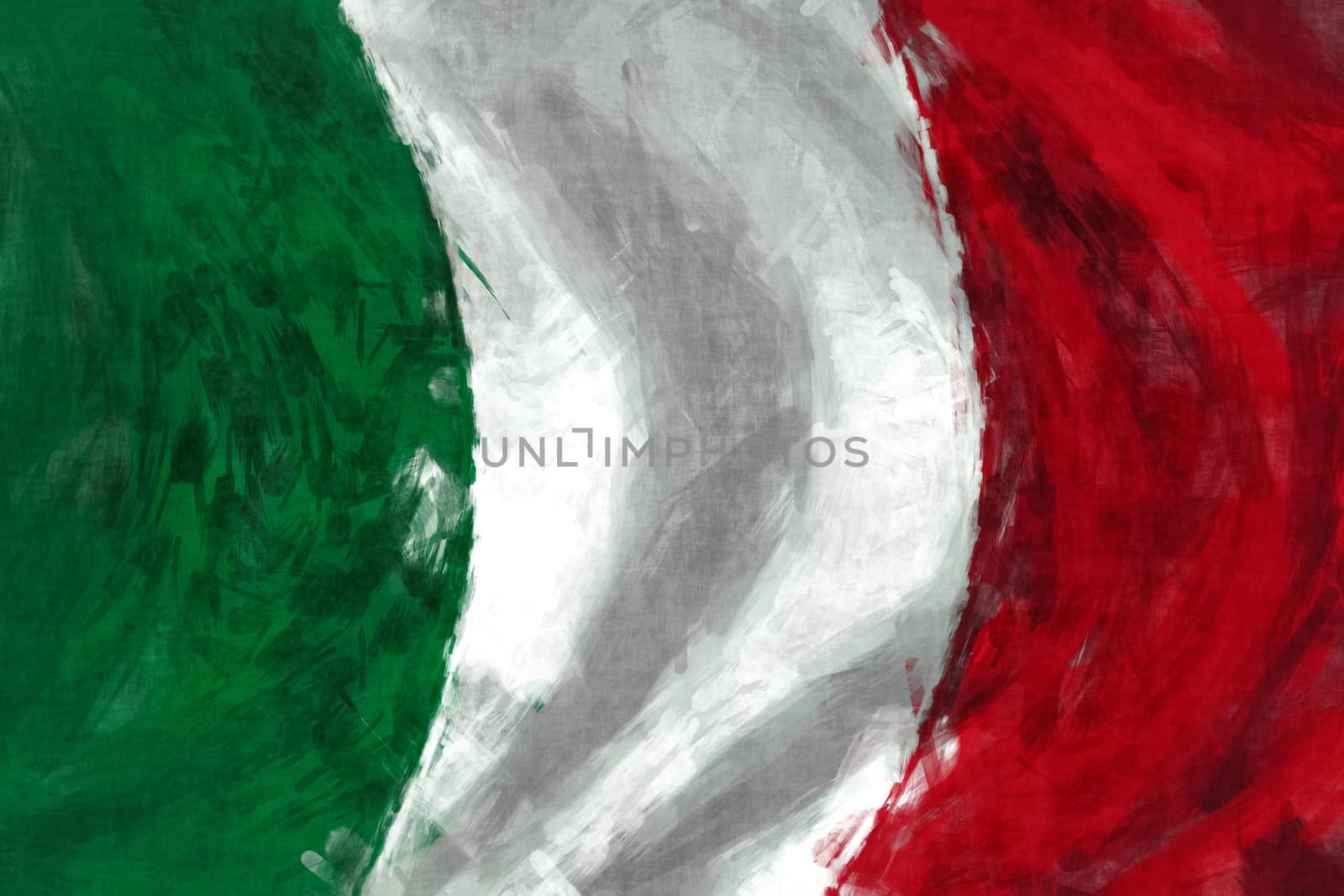 Flag of Italy abstract painting background by Attila