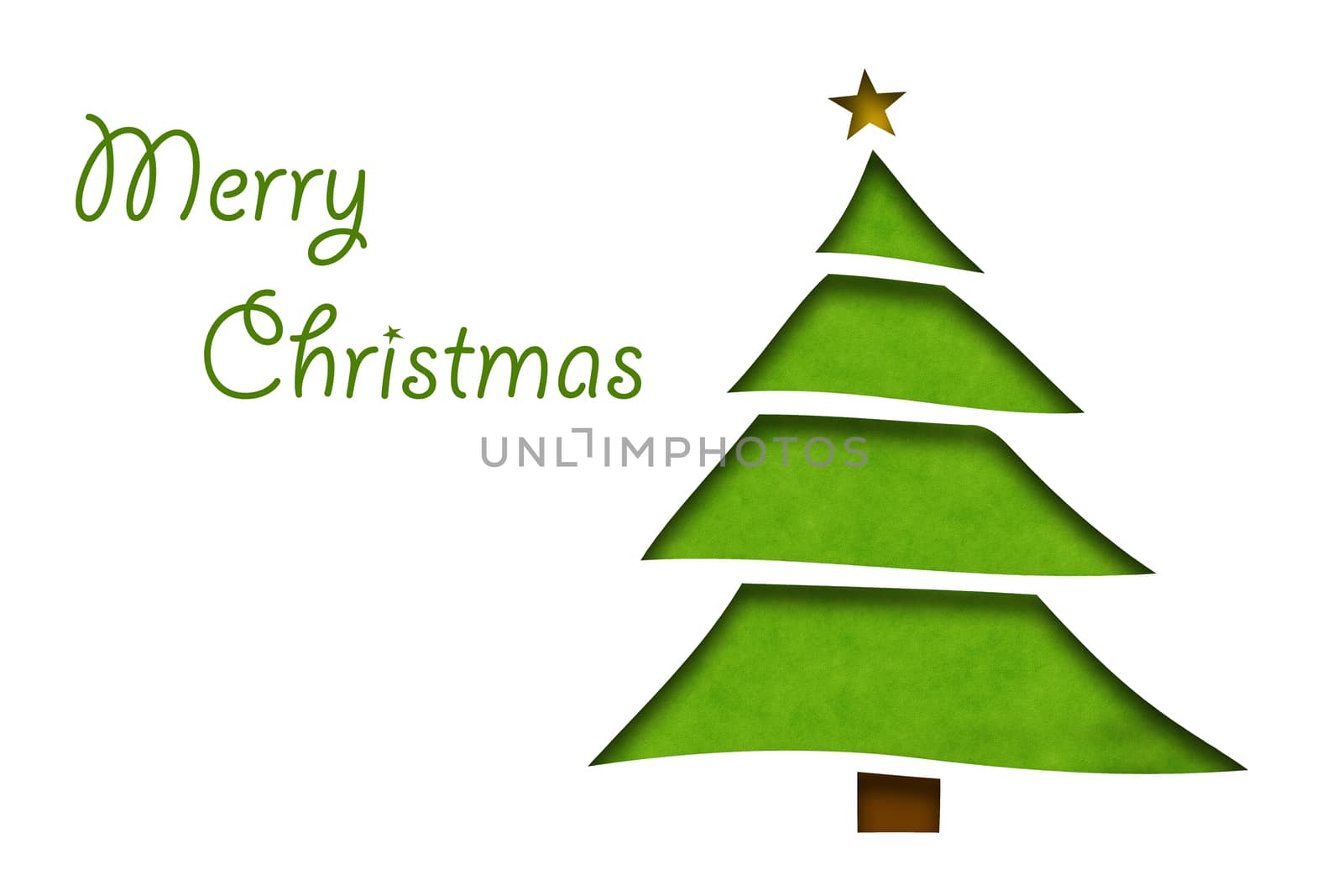 Green christmas tree isolated on white