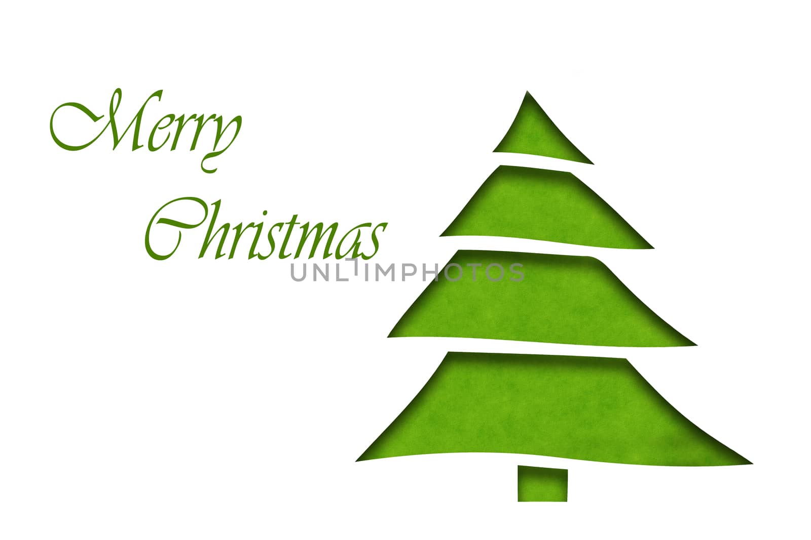 Green christmas tree isolated on white by Attila