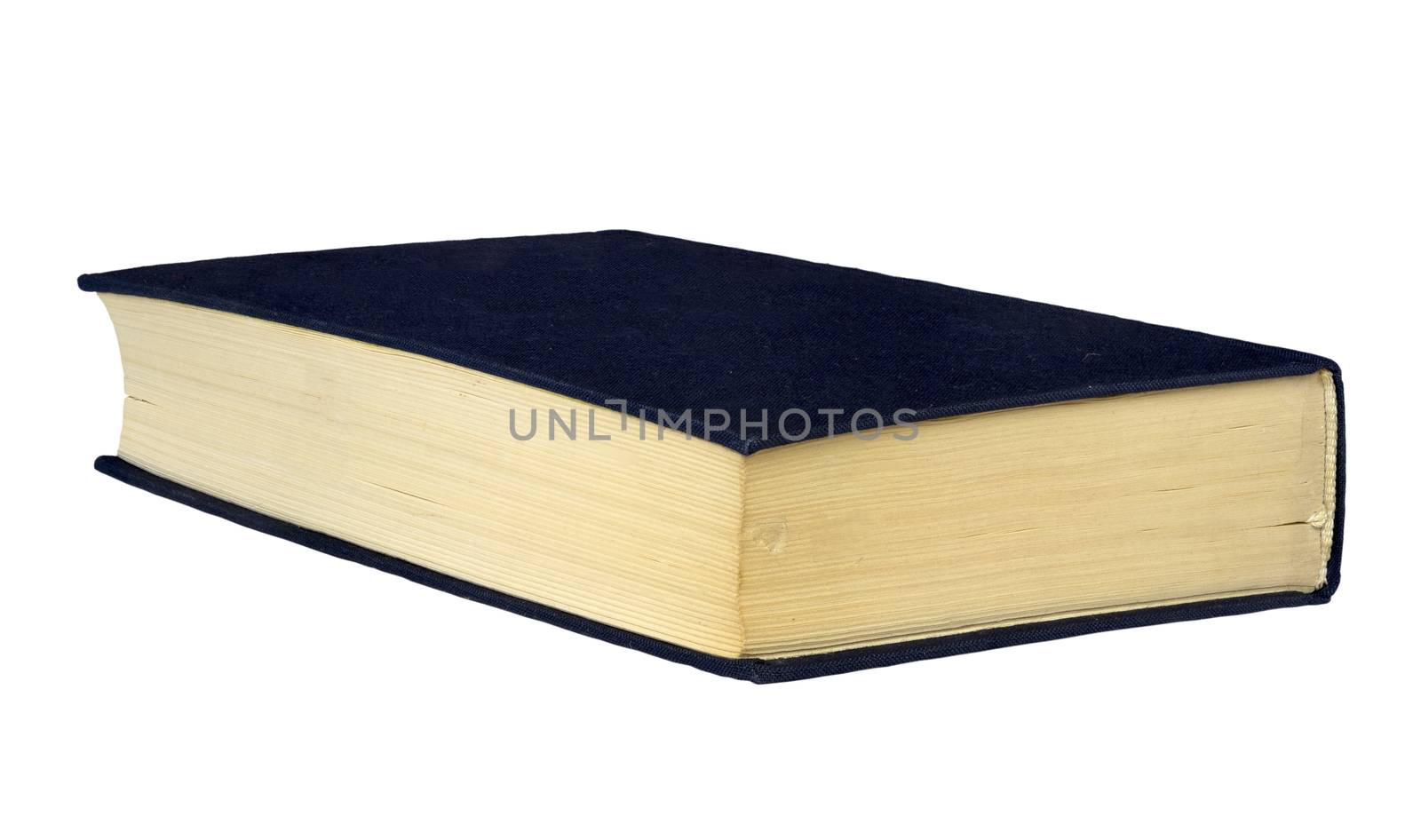 Closed book lay on a white background