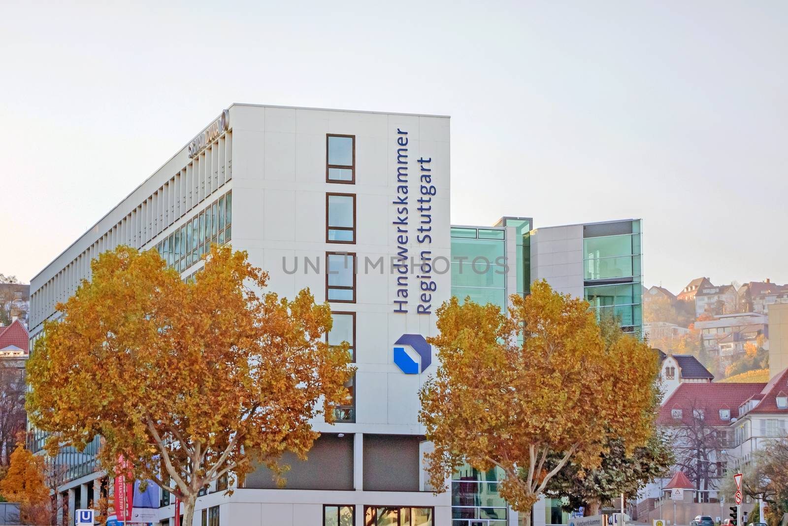 Stuttgart, Germany - November 1, 2013: Chamber of Crafts region Stuttgart (Handwerkskammer Region Stuttgart). The chamber helps craftsmen and informs with courses and seminars.