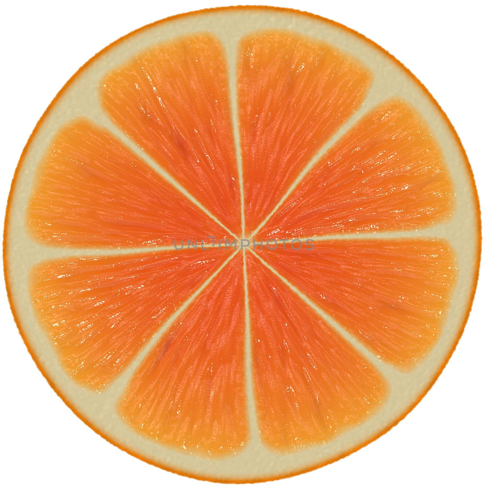 Sliced orange isolated on white background
