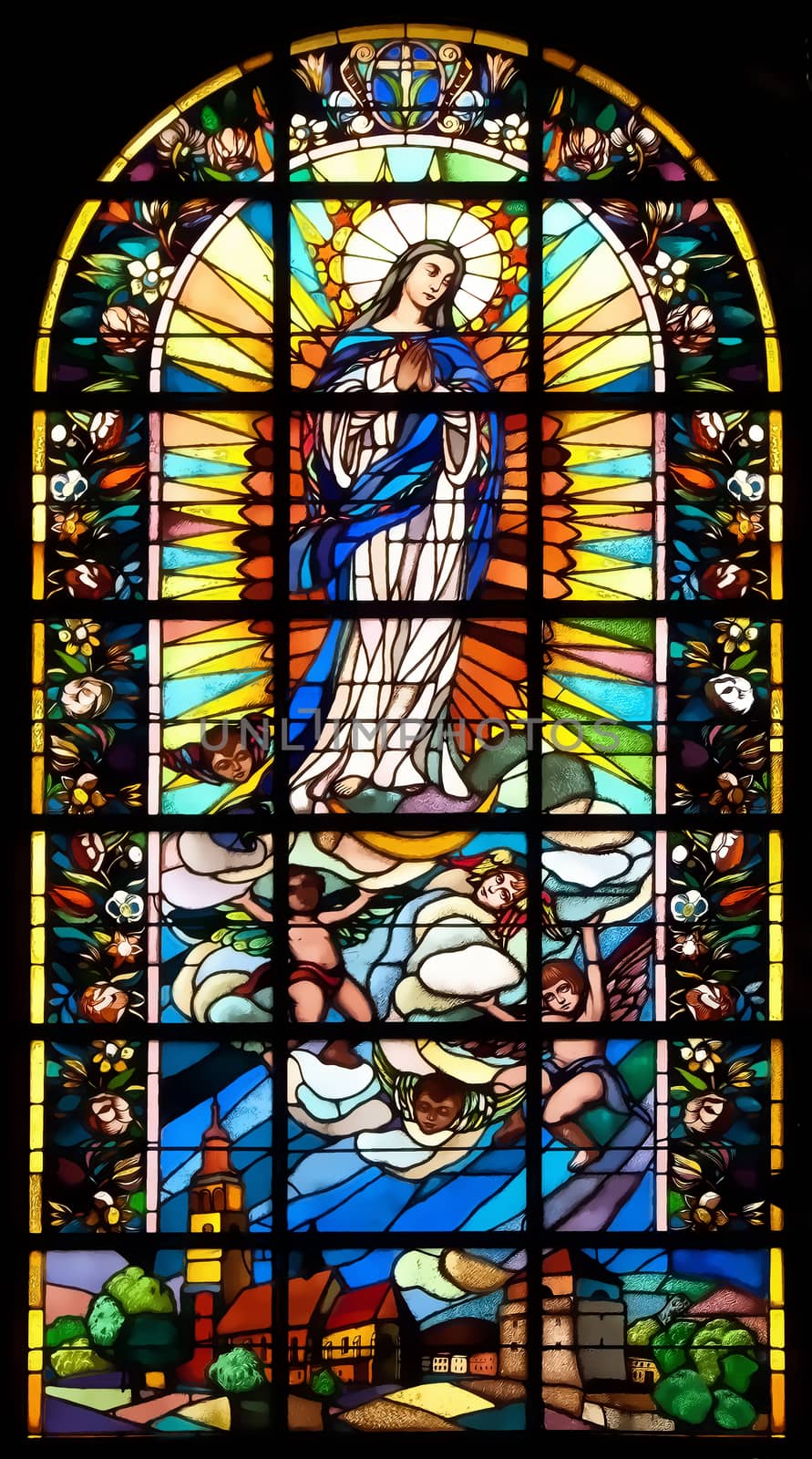 Biblical stained glass by Attila