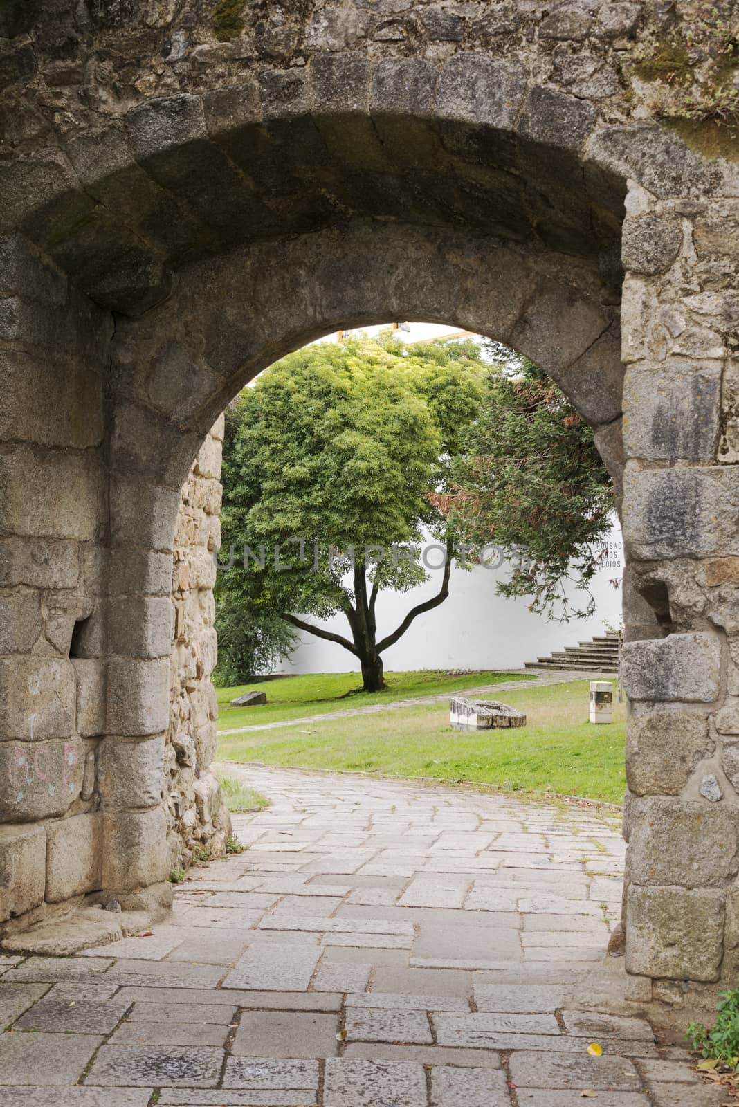 old entrance gate to the city Evora in alentejo Portugal