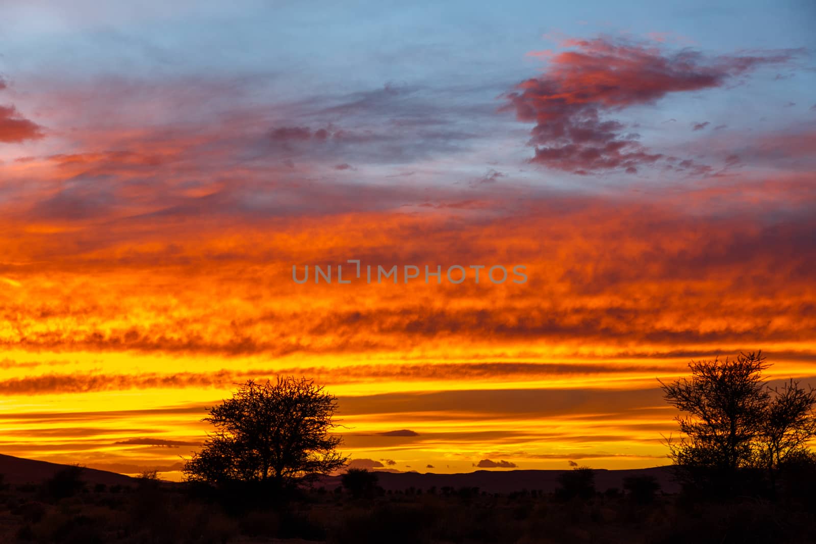 table mountain Sunset in the Sahara desert