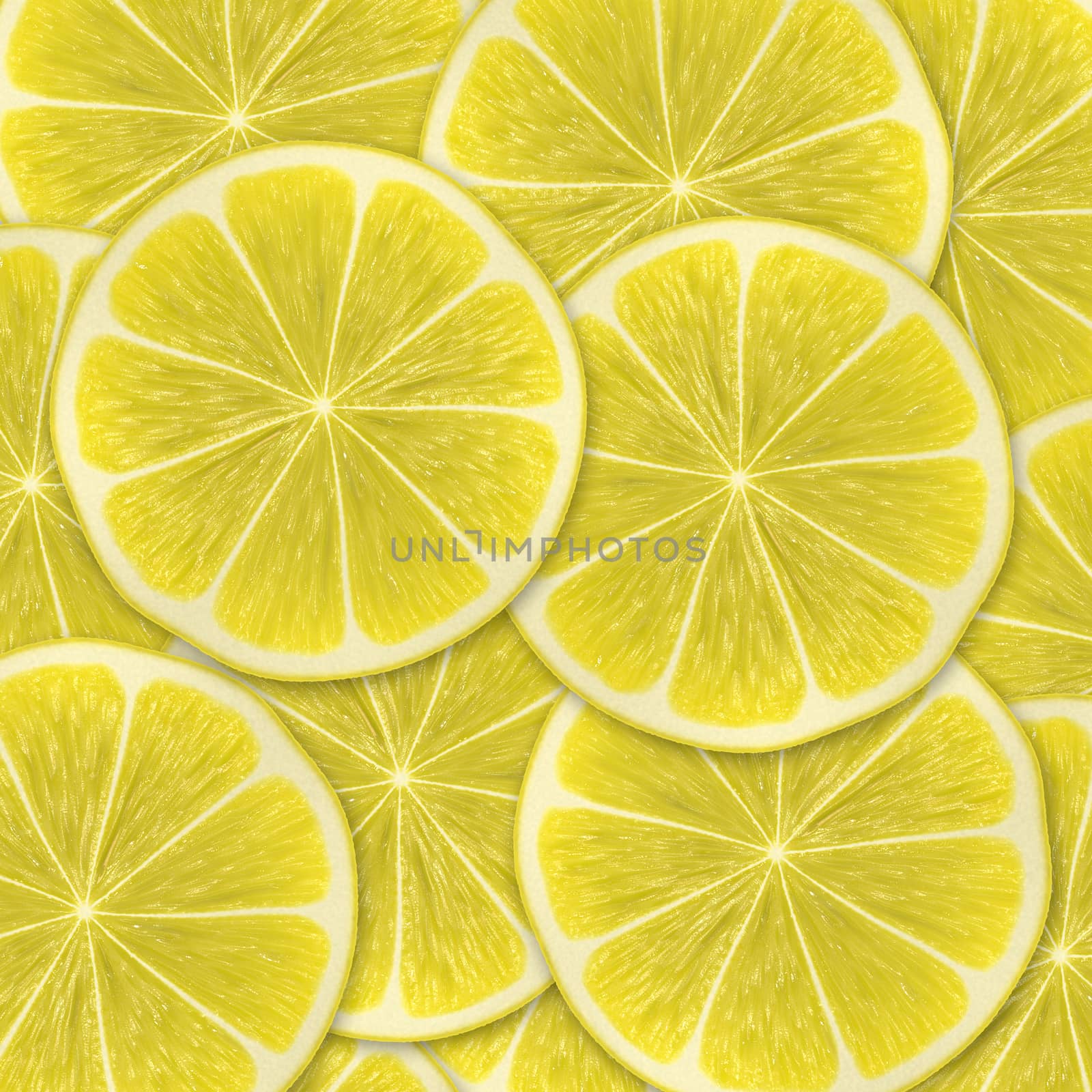 Yellow background with citrus-fruit of lemon slices by Attila