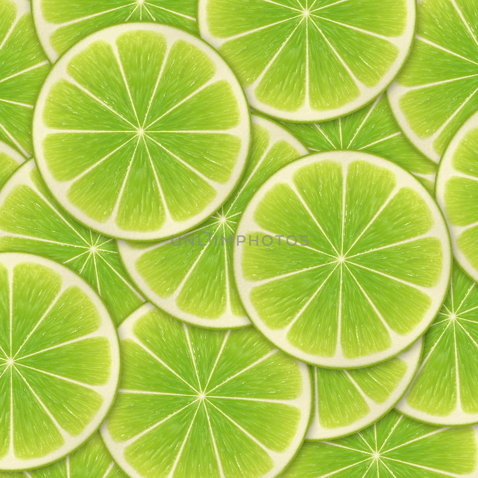 Green background with citrus-fruit of lime slices by Attila