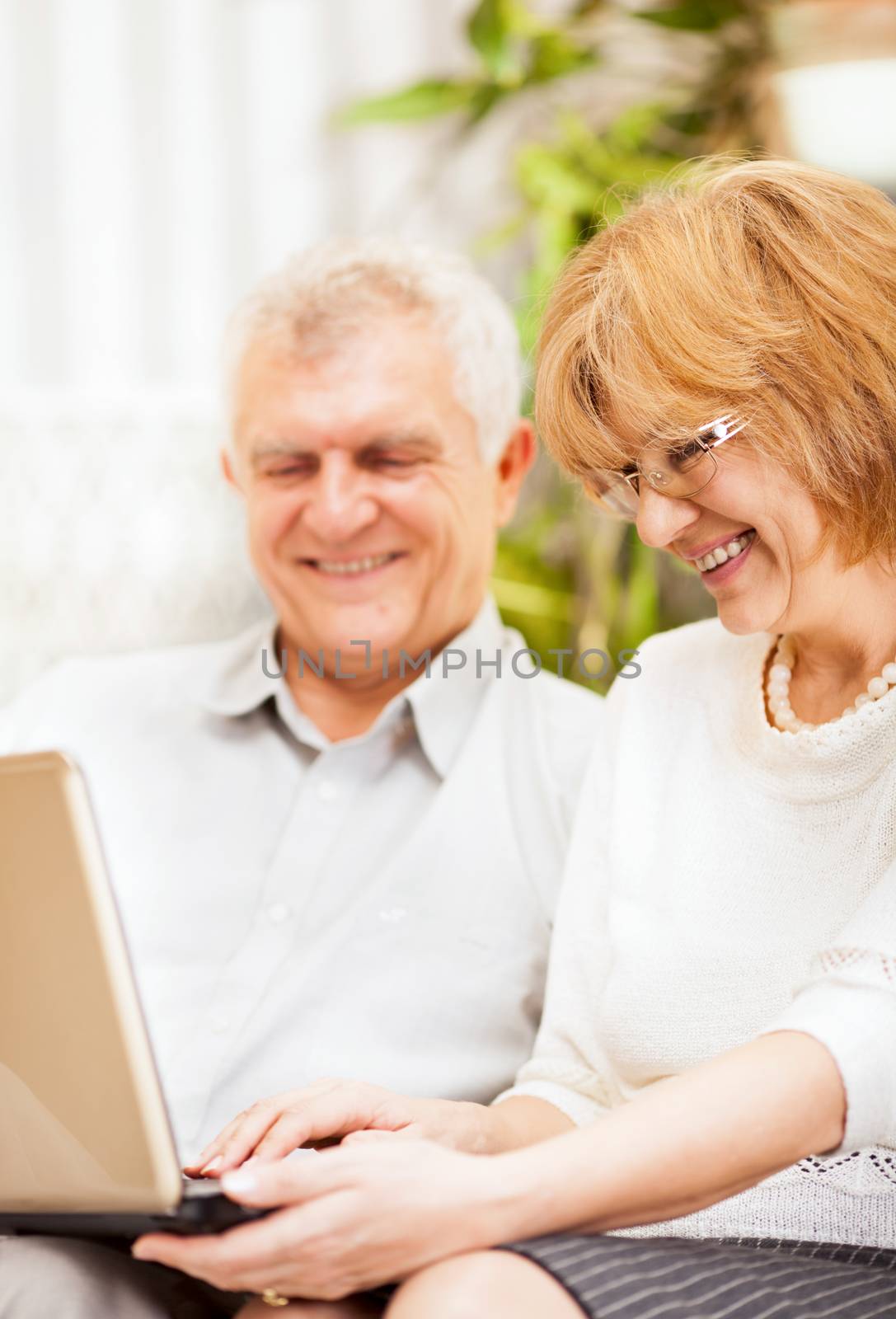 Senior Couple Using Laptop by MilanMarkovic78