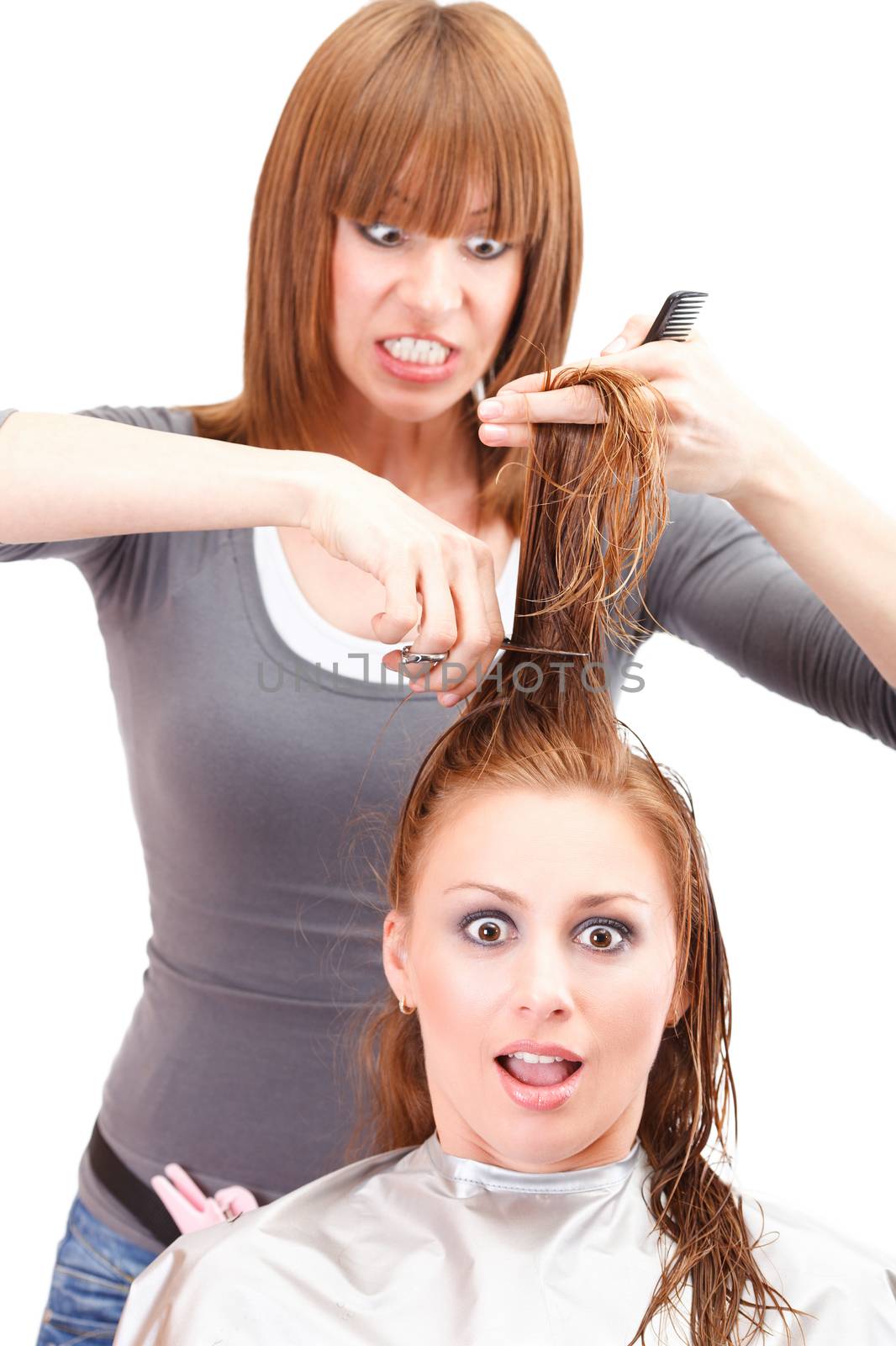 Crazy hairdresser wants to screw up your hair