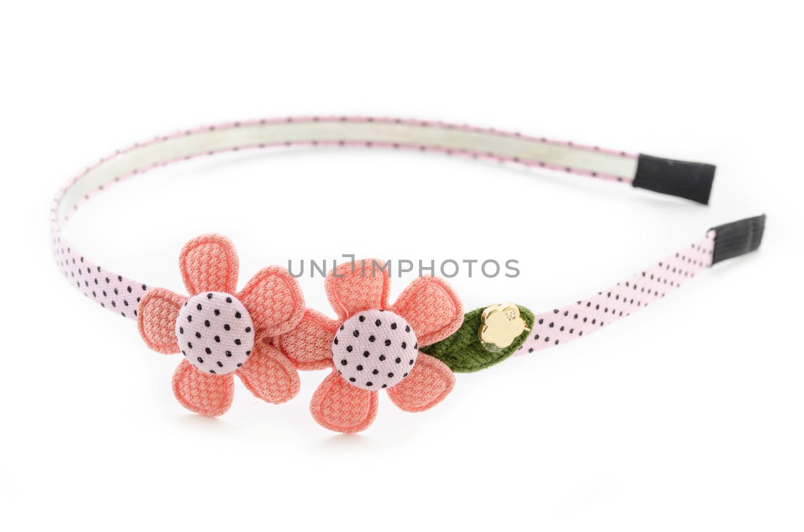 Flower headband on white background