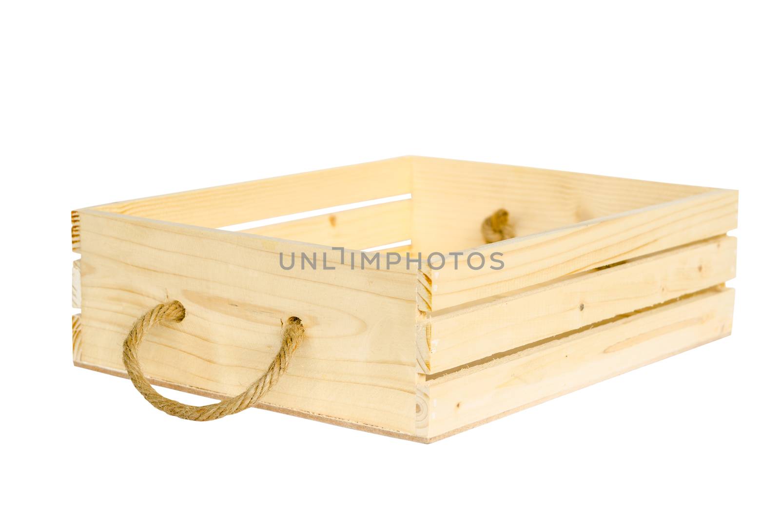 wood box gift isolated on white background, save clipping path.