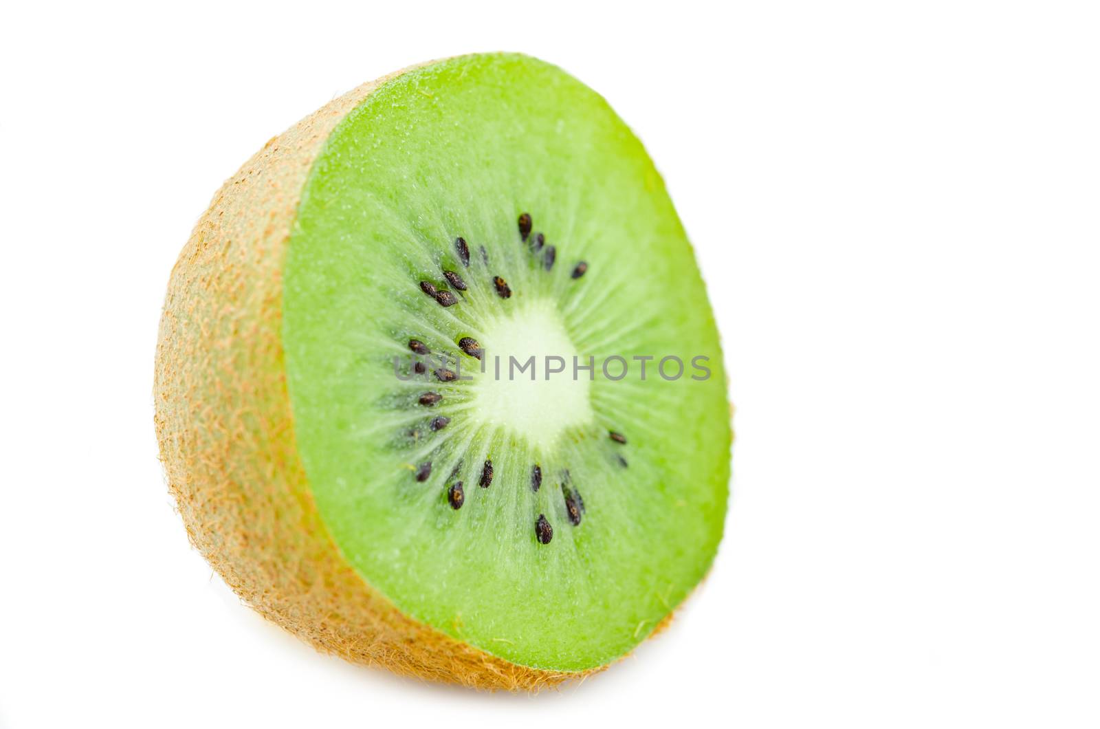 Kiwi fruits on white background.