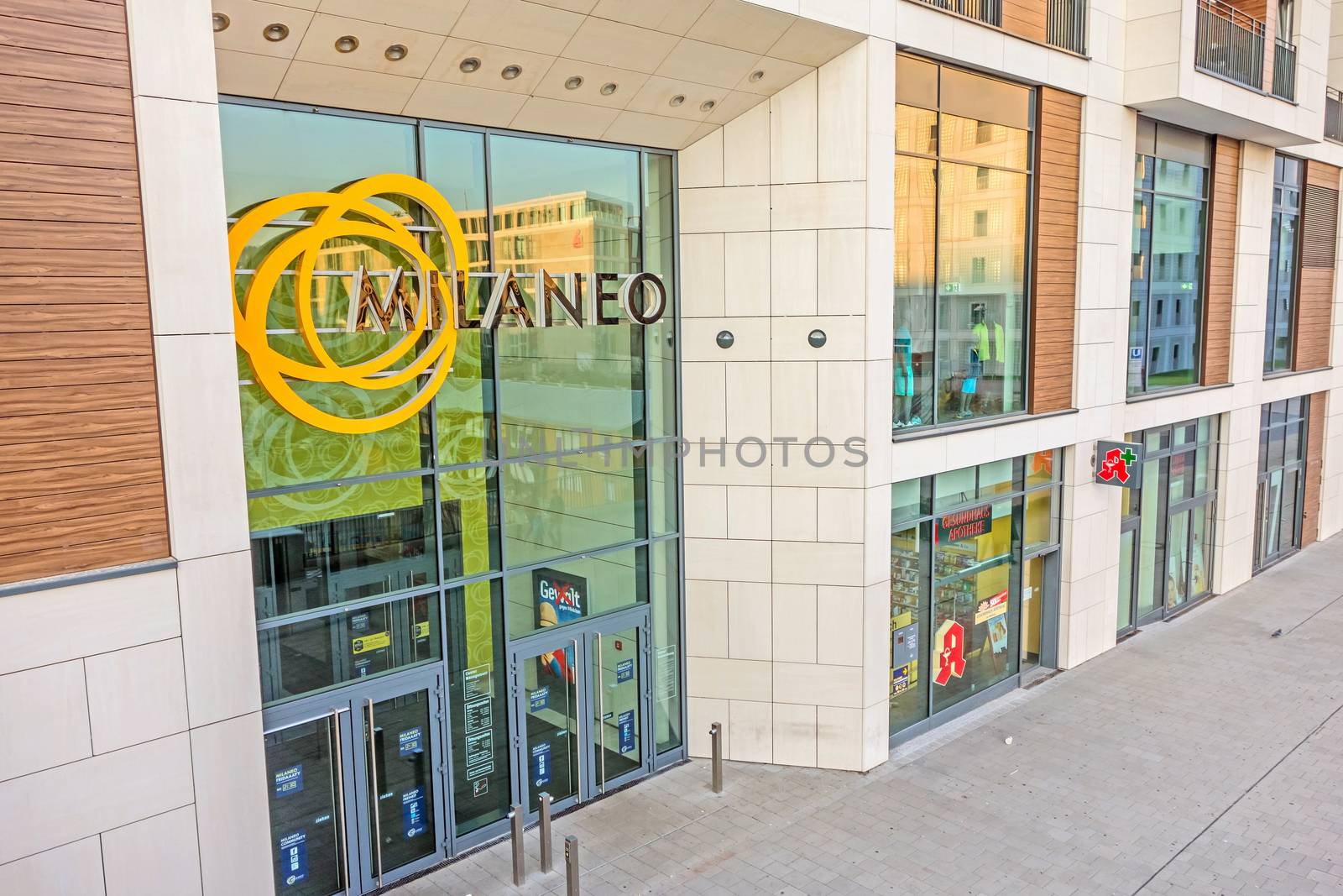 Stuttgart, Germany - November 1, 2015: Milaneo Shopping Mall - it was opened at October 9 in 2014. Besides the mall with its shops there are apartments, offices and a hotel.