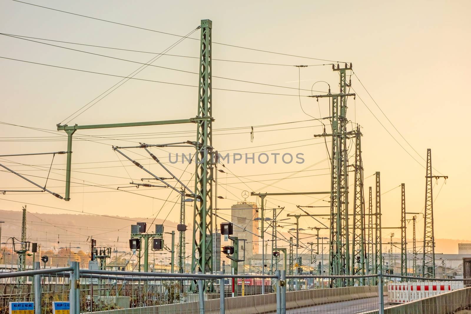 Stuttgart, Germany - November 1, 2015: View of the old overground tracks of the main railway station of Stuttgart before the construction project Stuttgart 21.
