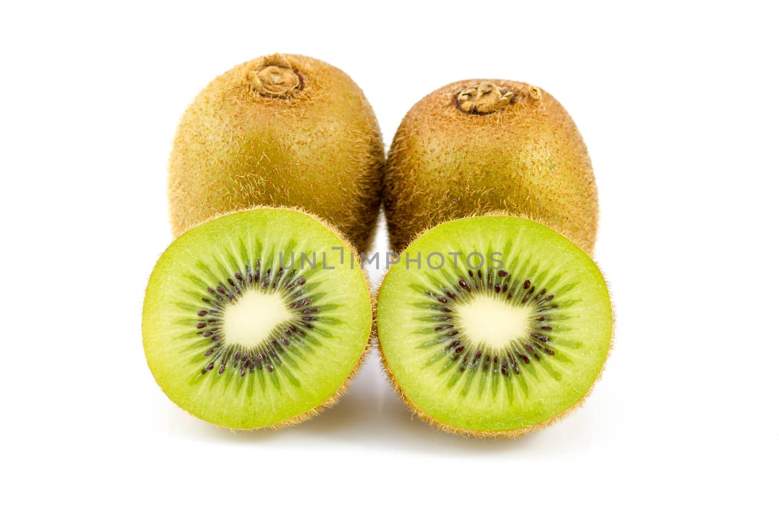 Kiwi fruit isolated on white background.