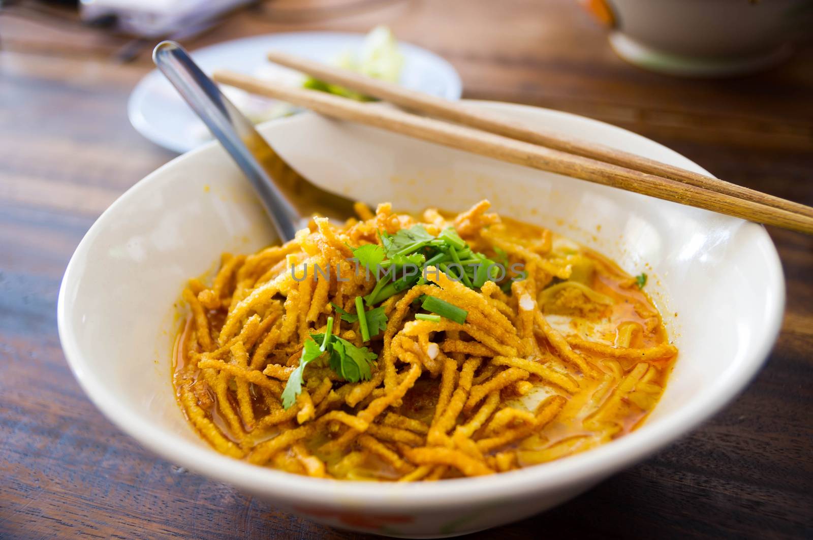 Noodle with minced pork. by seksan44