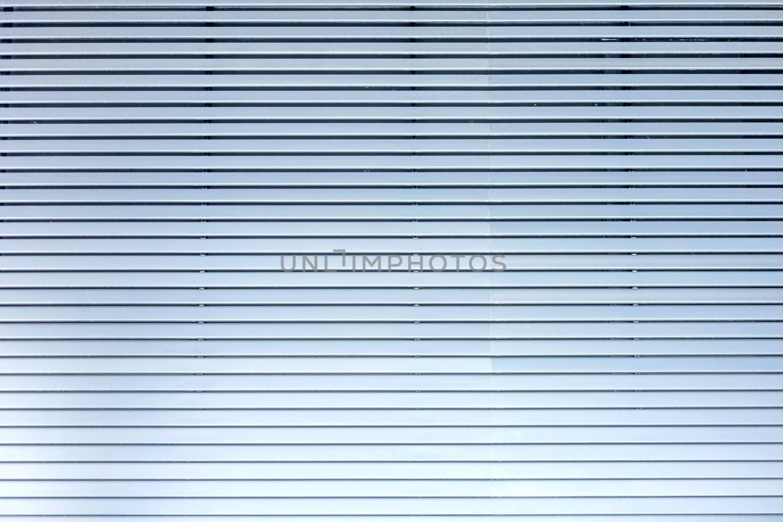 Grey blue metal / aluminium material background - horizontal lamellae