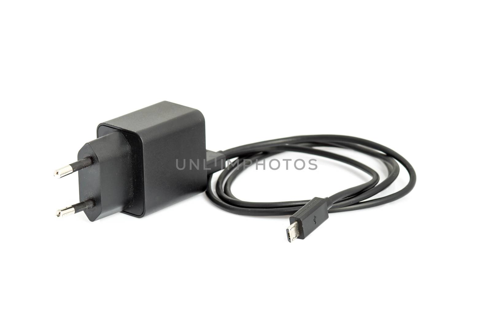 Charger for usb devices with micro usb cable.