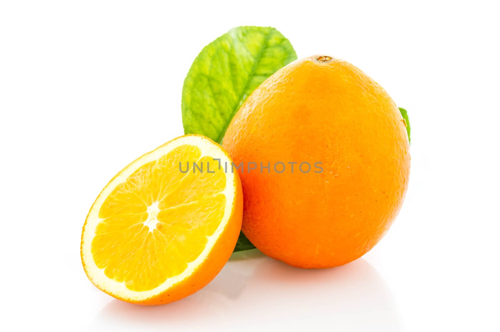 Orange fruit isolated on white background