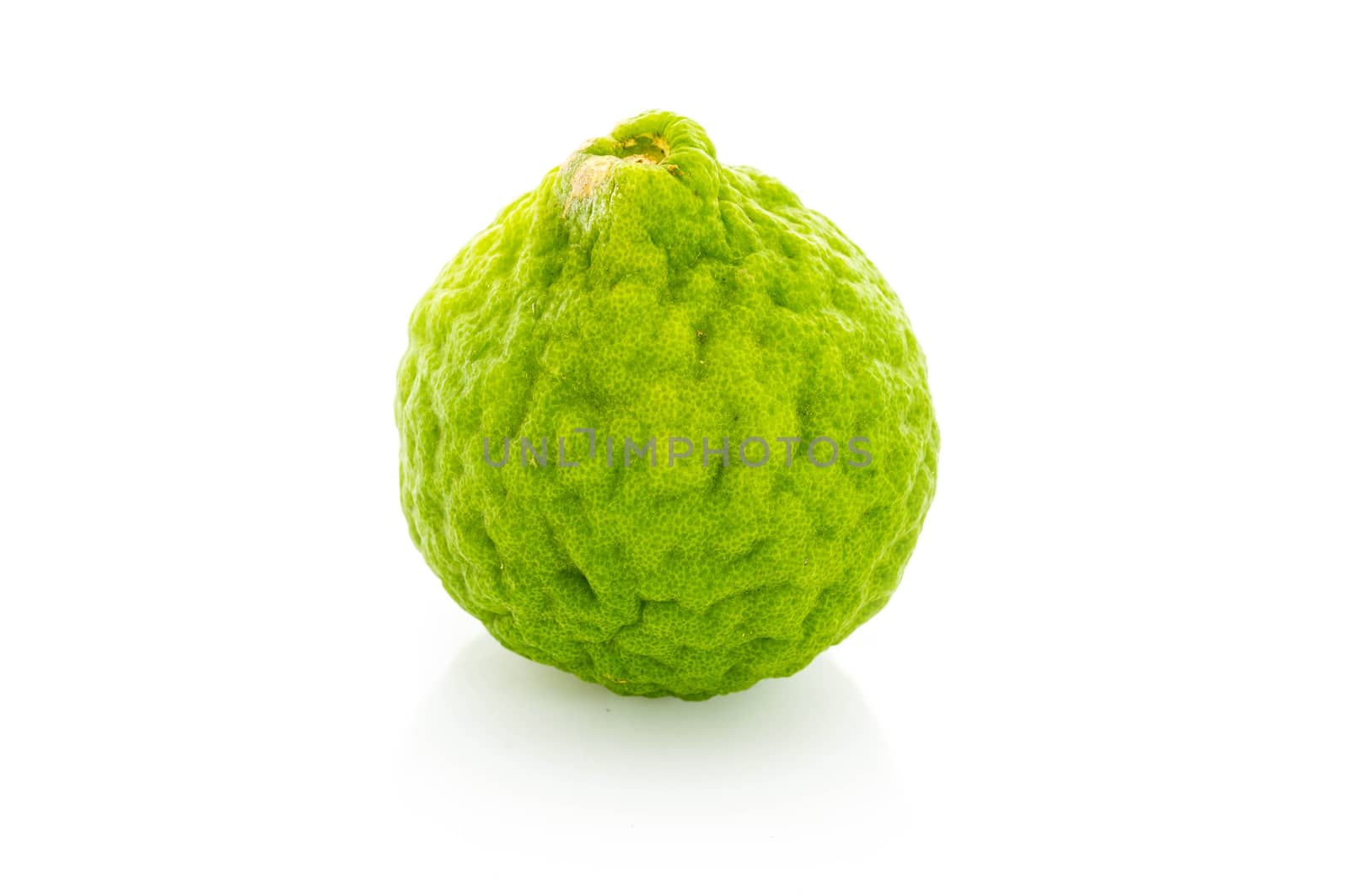 Bergamot, kaffir  lime isolated white background.