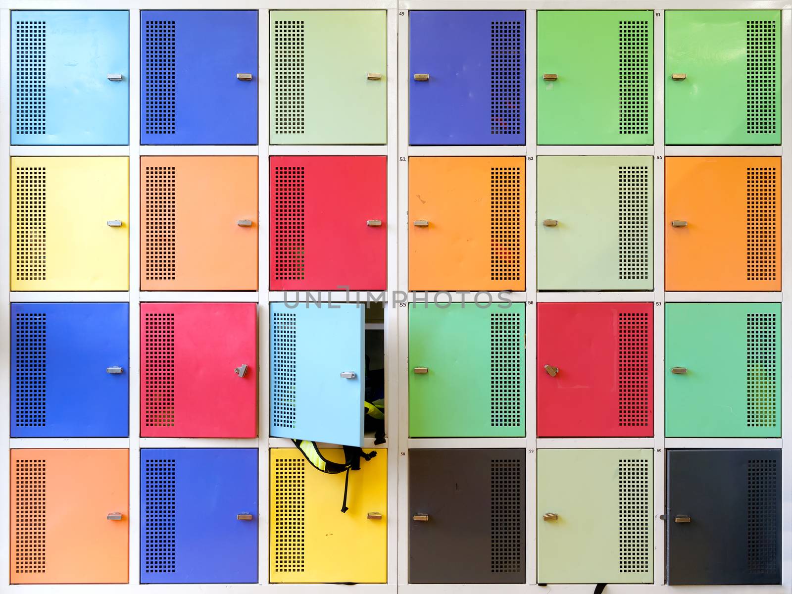 Colorful school lockers by sumners