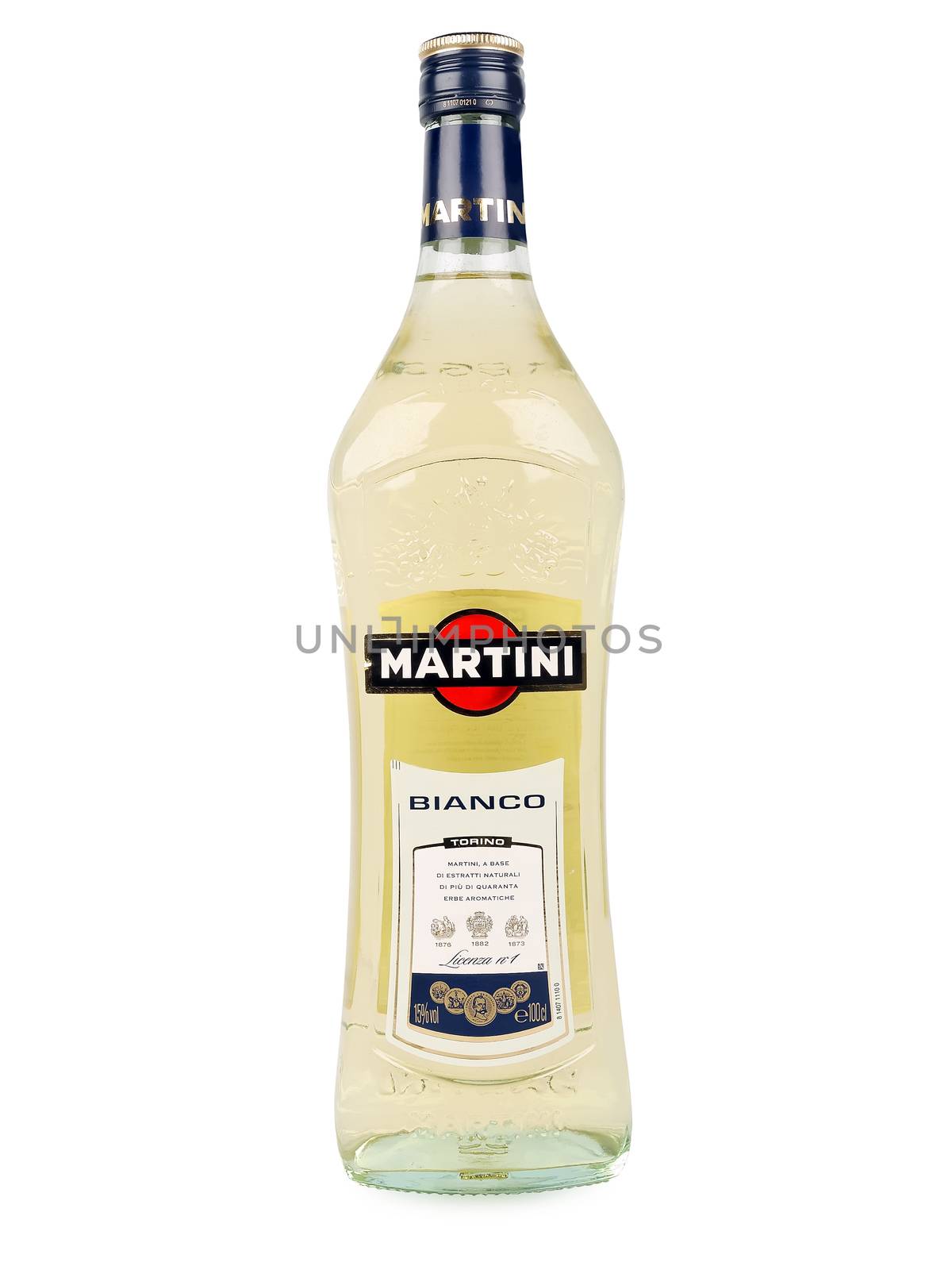 PULA, CROATIA - NOVEMBER 10, 2015: Martini a famous Italian vermouth is the world's fourth most powerful alcoholic brand produced in Torino by Martini and Rossi since 1863      