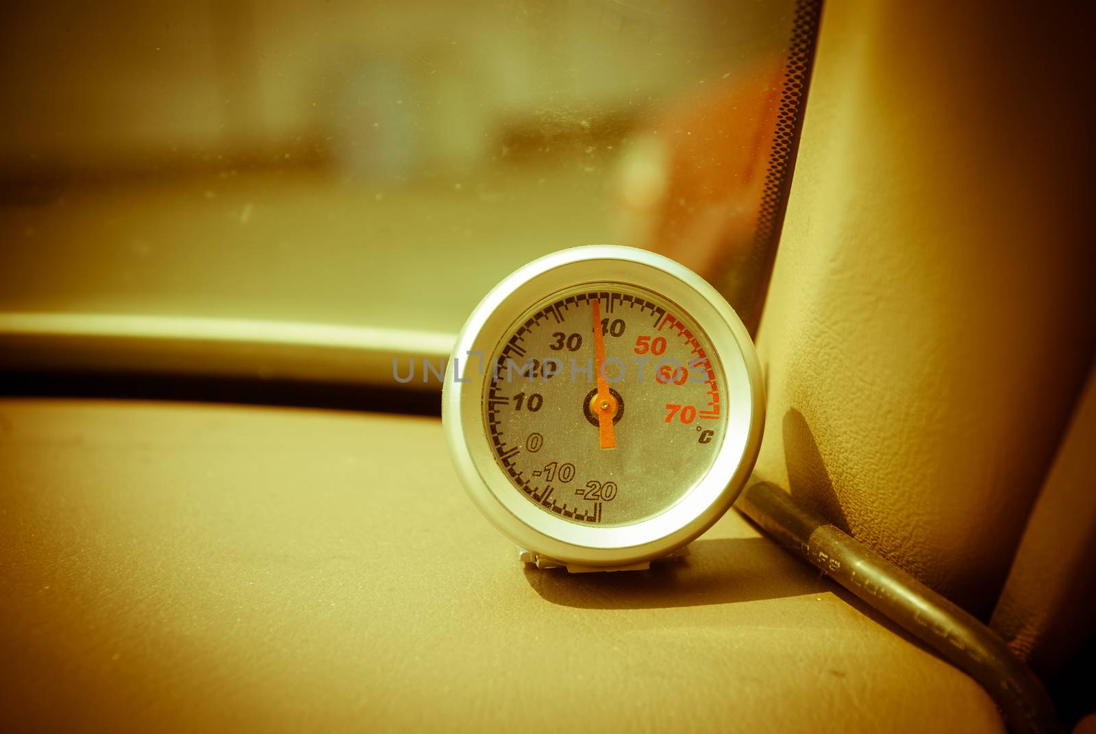 thermometer in the car by seksan44
