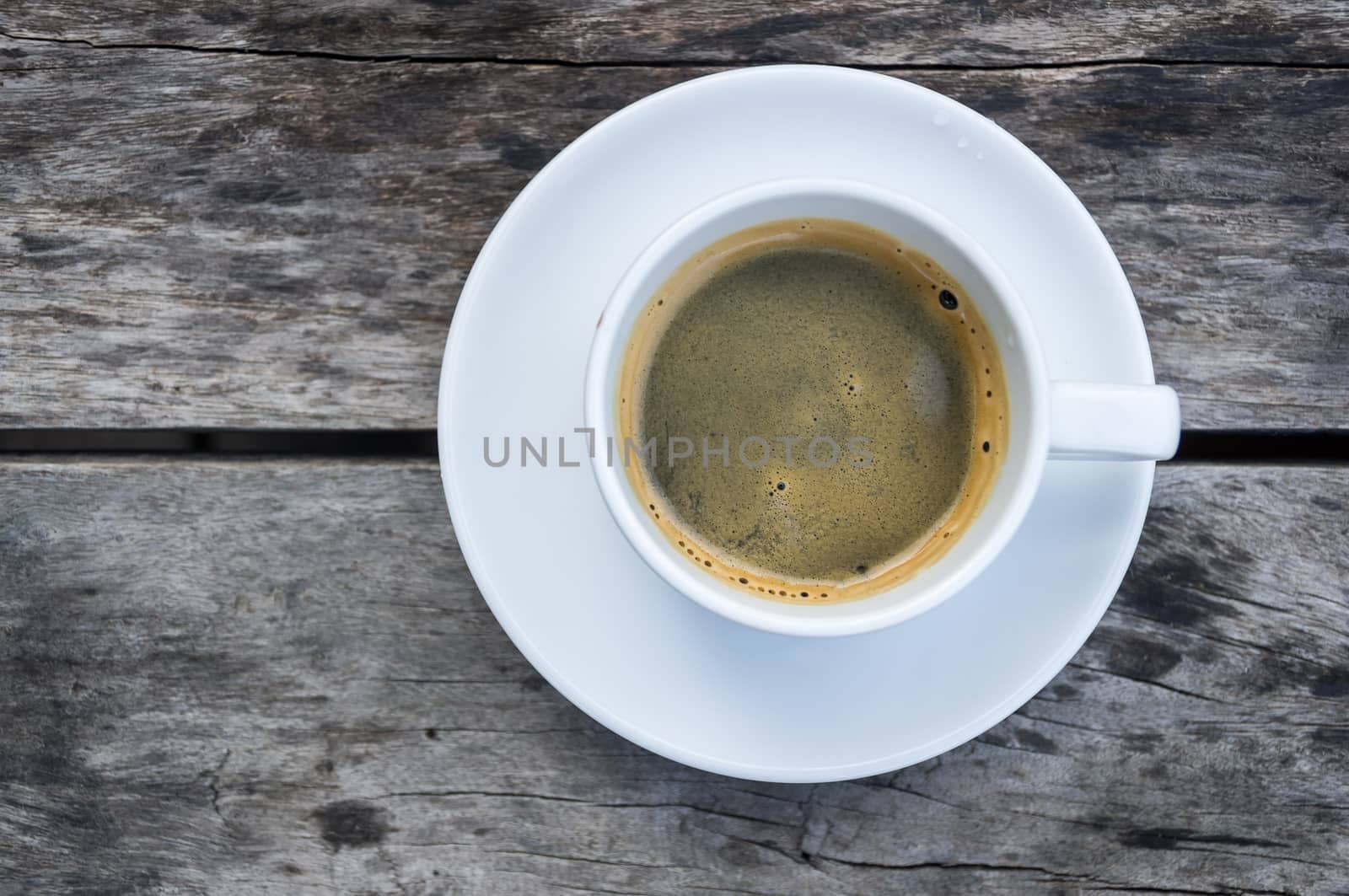 Coffee Espresso. Cup Of Coffee  on wood background.