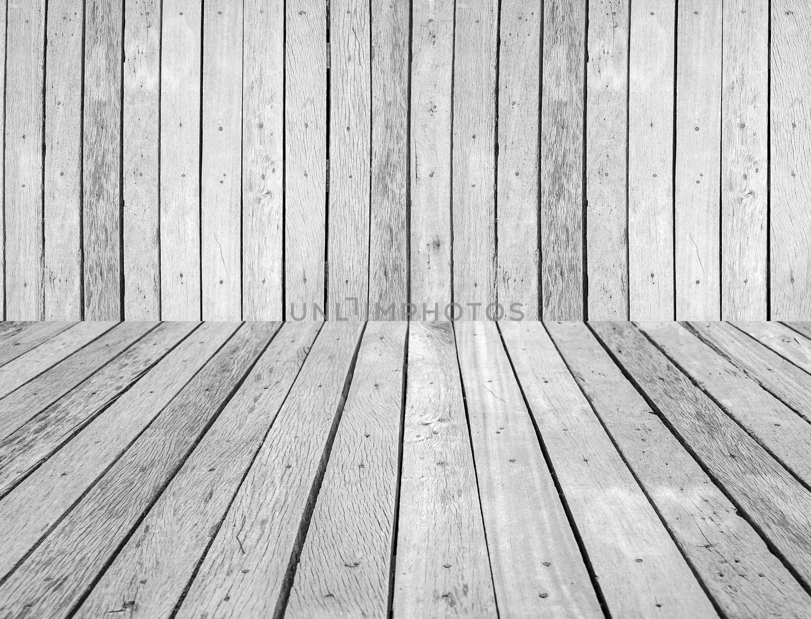 Wood background, black and white.