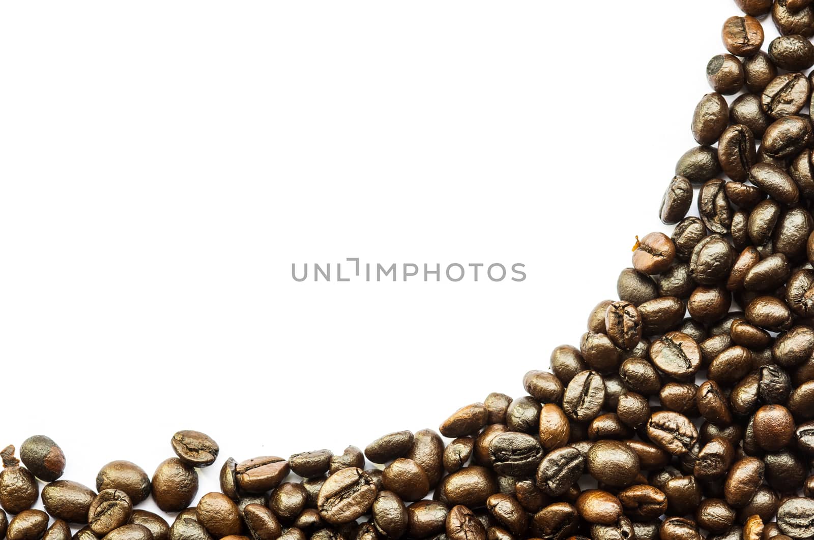 coffee beans isolated on white background.