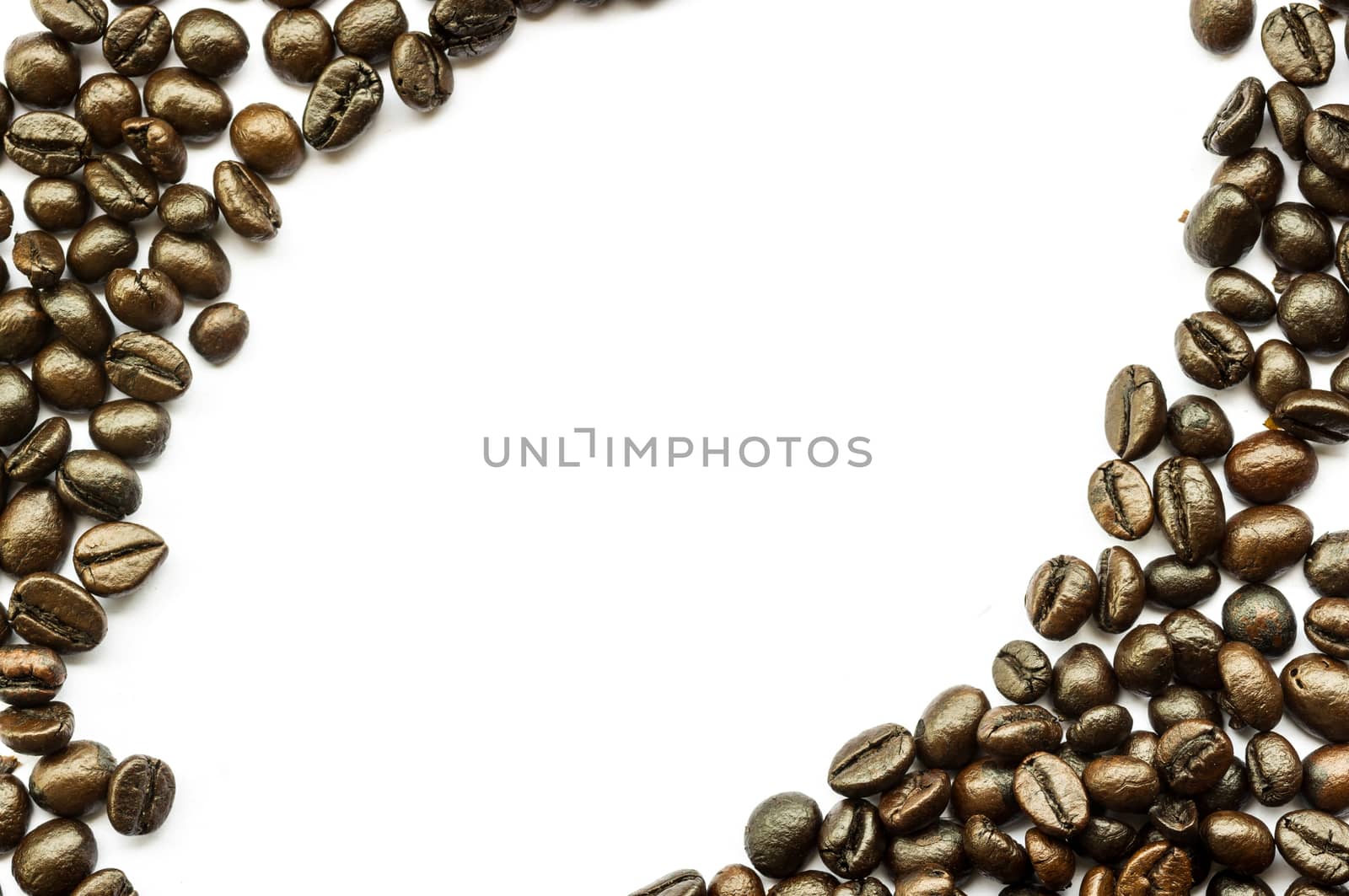 coffee beans isolated on white background.