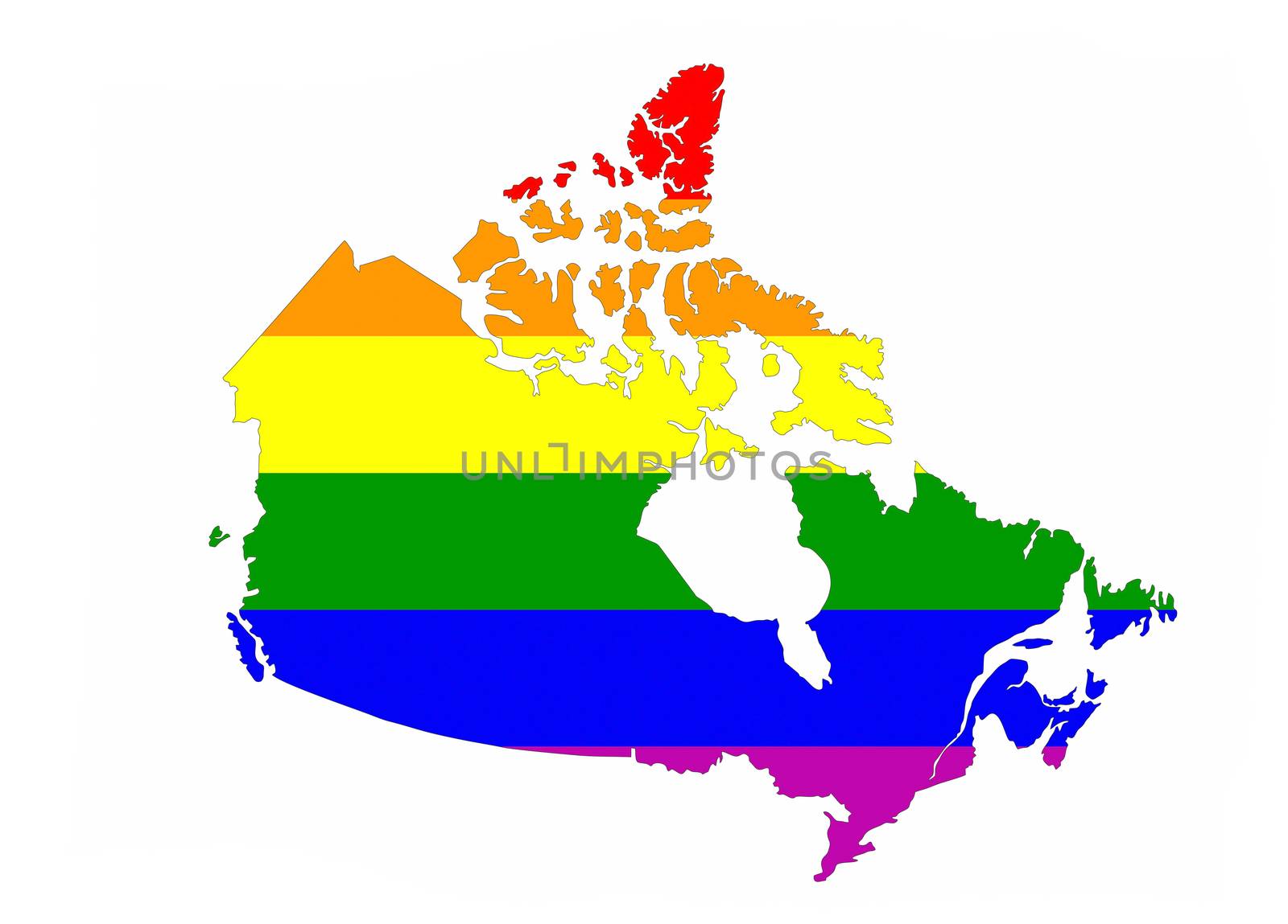 canada country gay pride flag map shape 