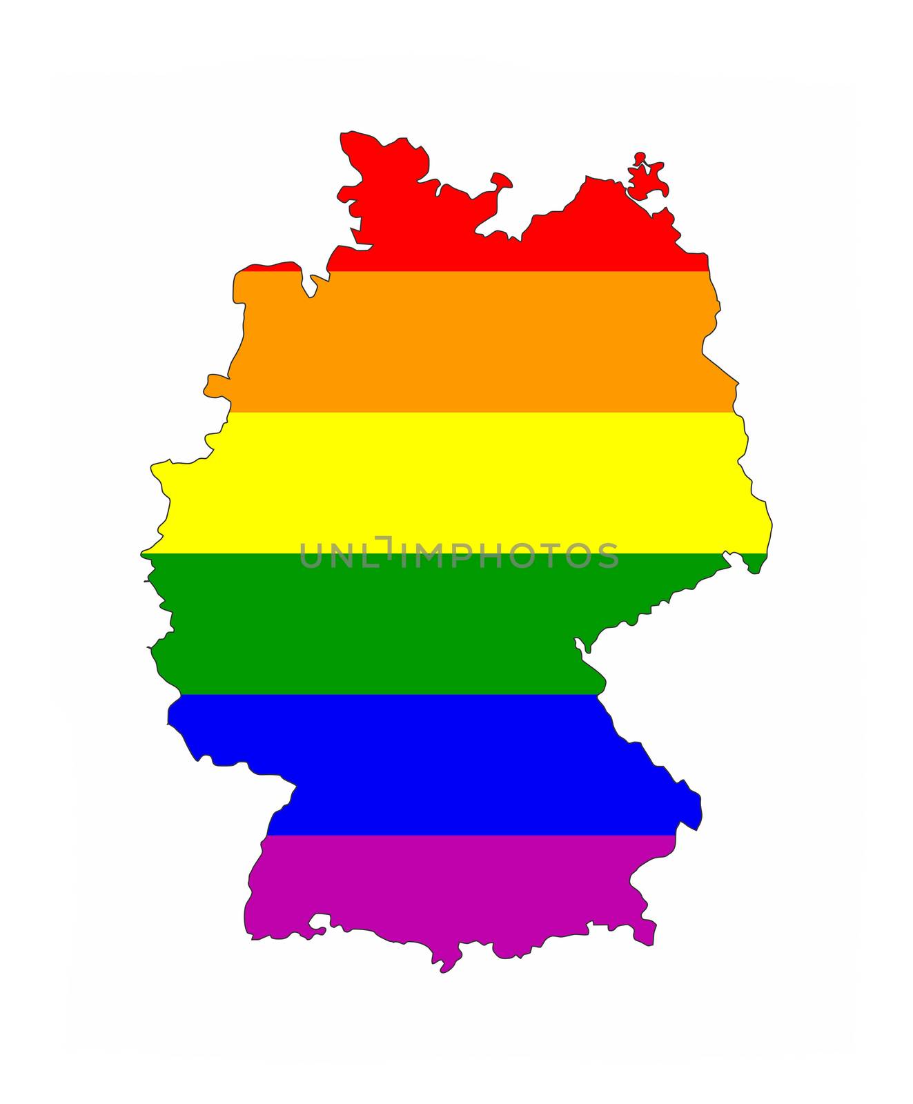 germany country gay pride flag map shape 