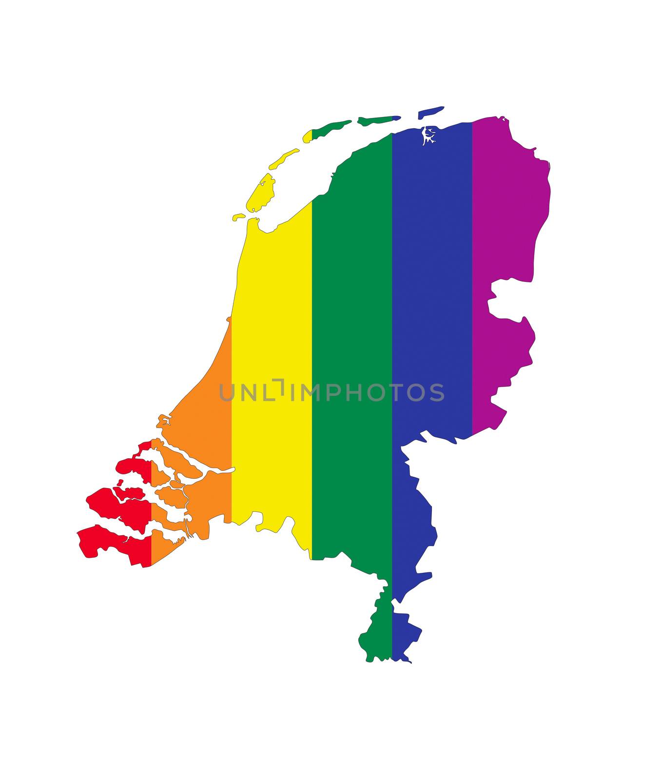 netherlands country gay pride flag map shape 