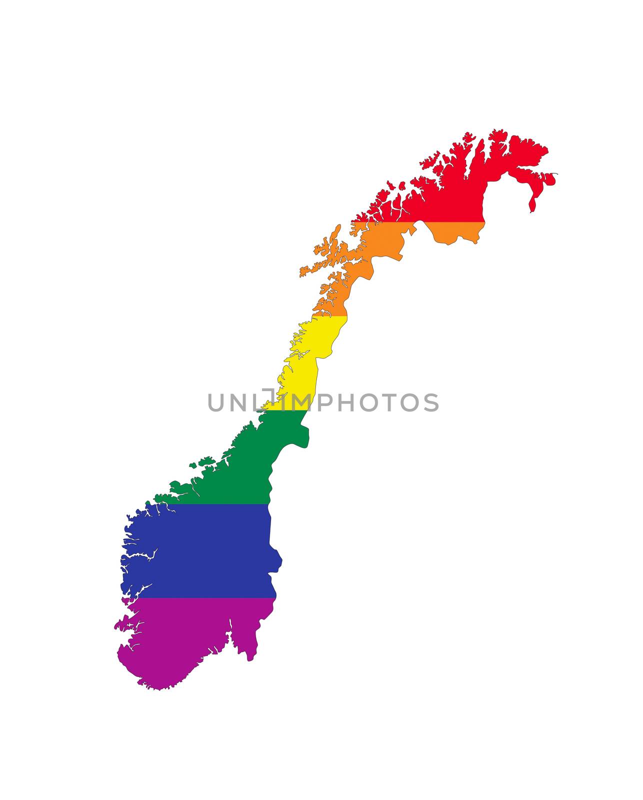 norway country gay pride flag map shape 
