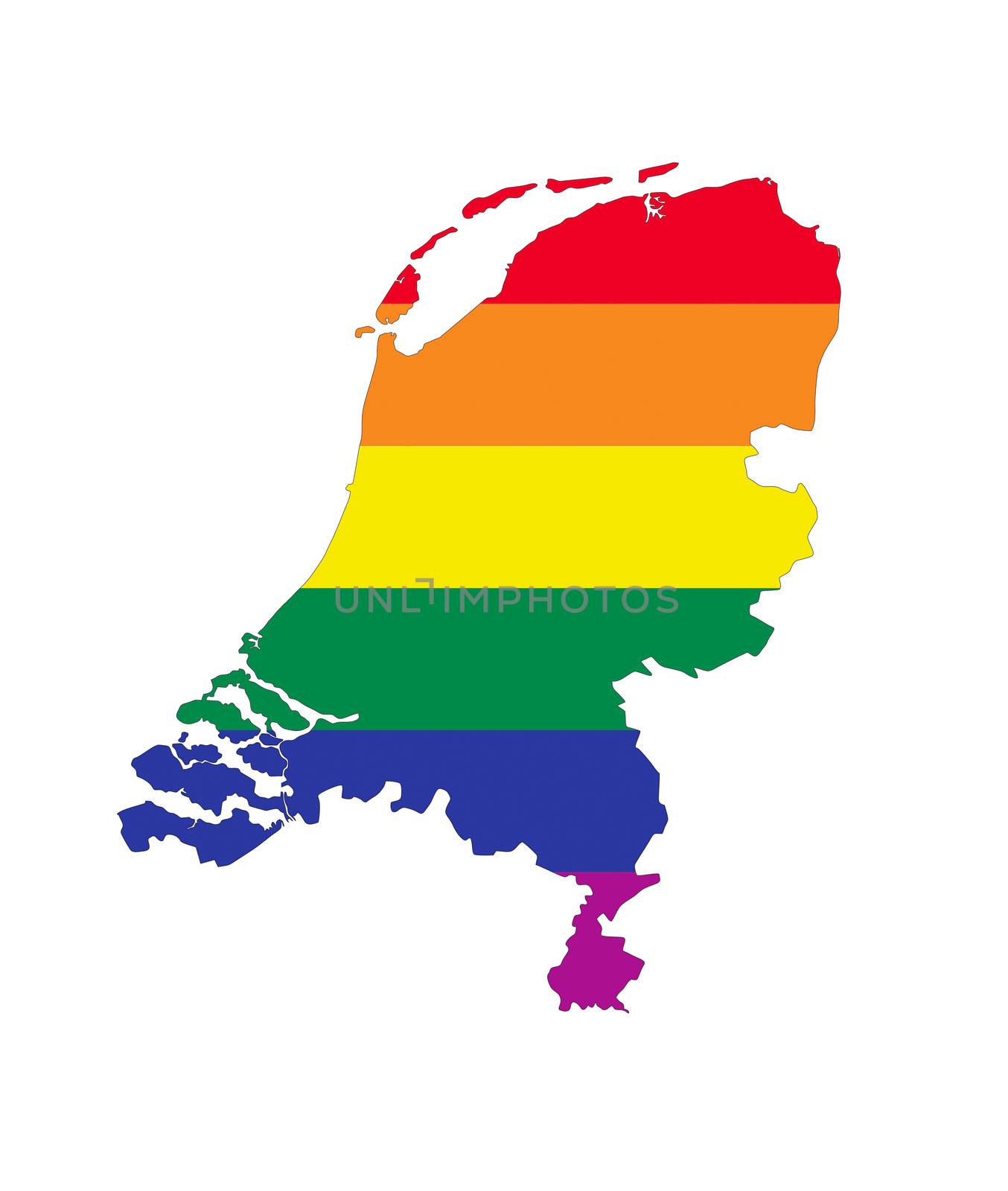 netherlands country gay pride flag map shape 