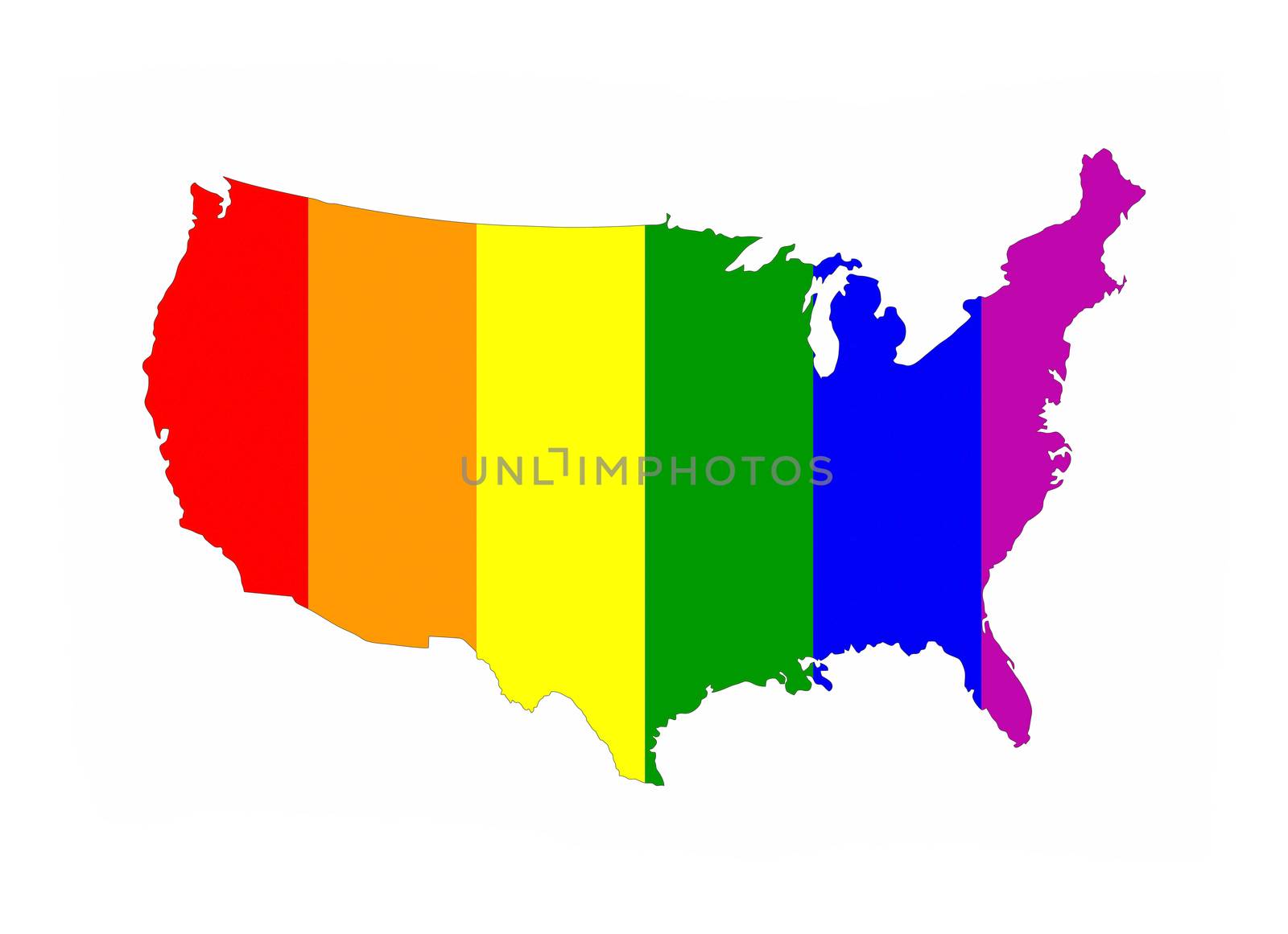 usa country gay pride flag map shape 