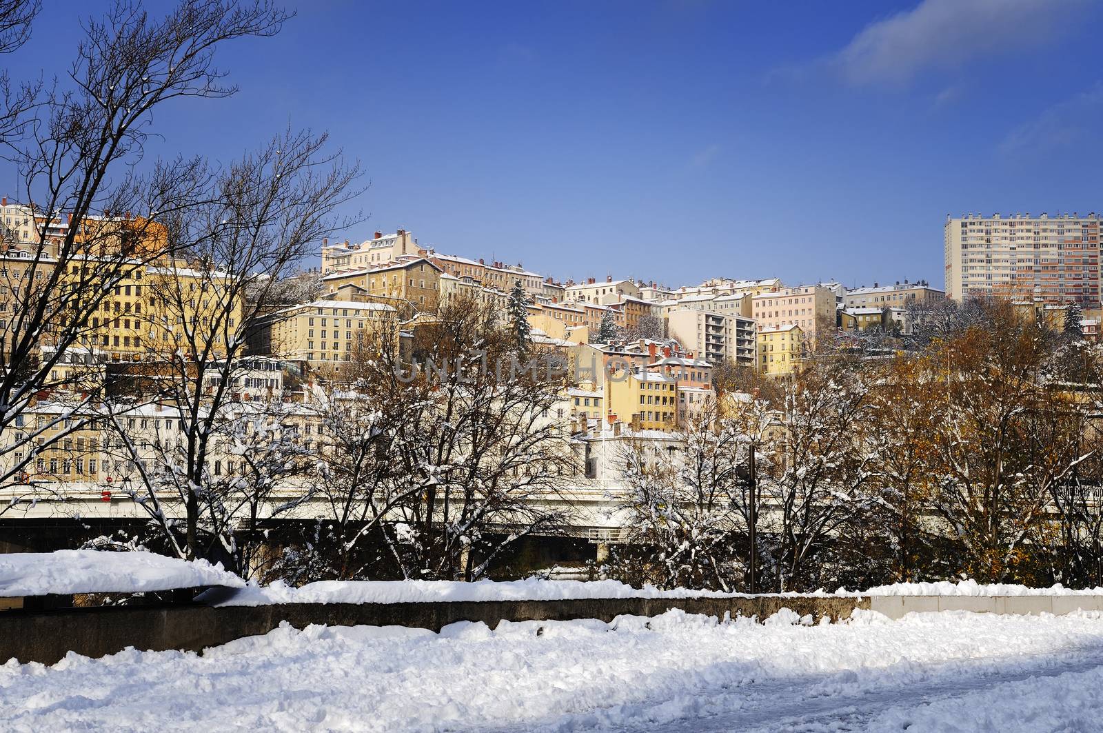 Lyon Croix Rousse and Rhône river by ventdusud