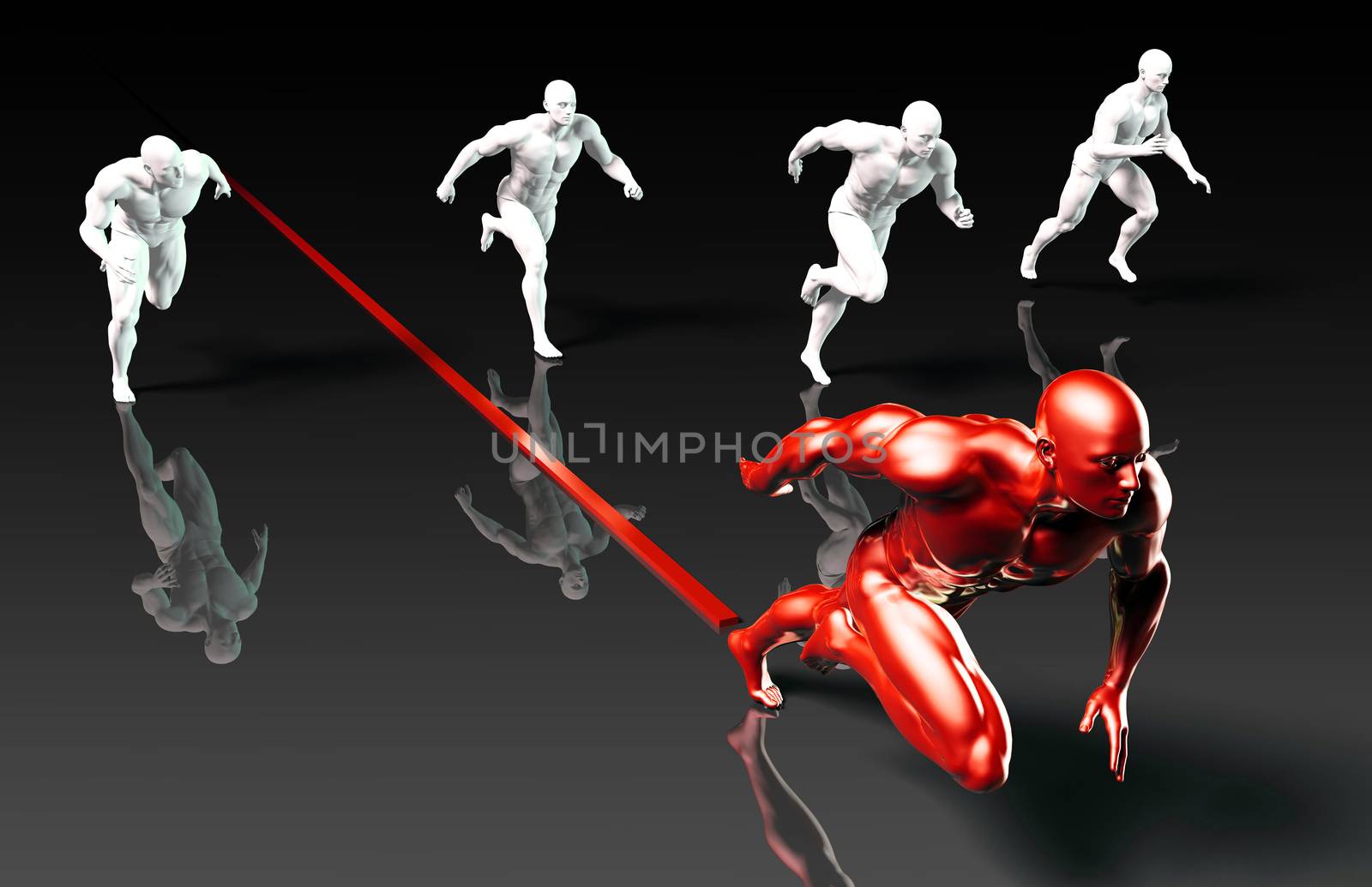 Leader Running Ahead of the Competition in 3d