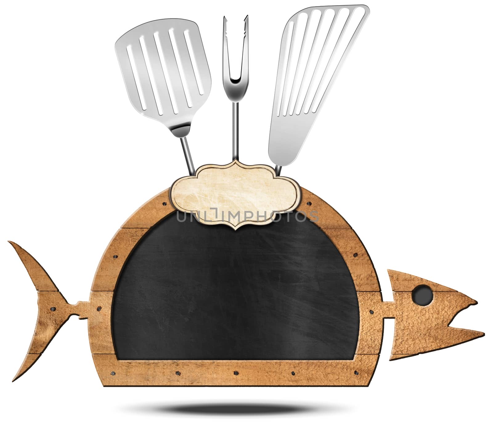 Blackboard Fish Shaped - Fish Menu by catalby