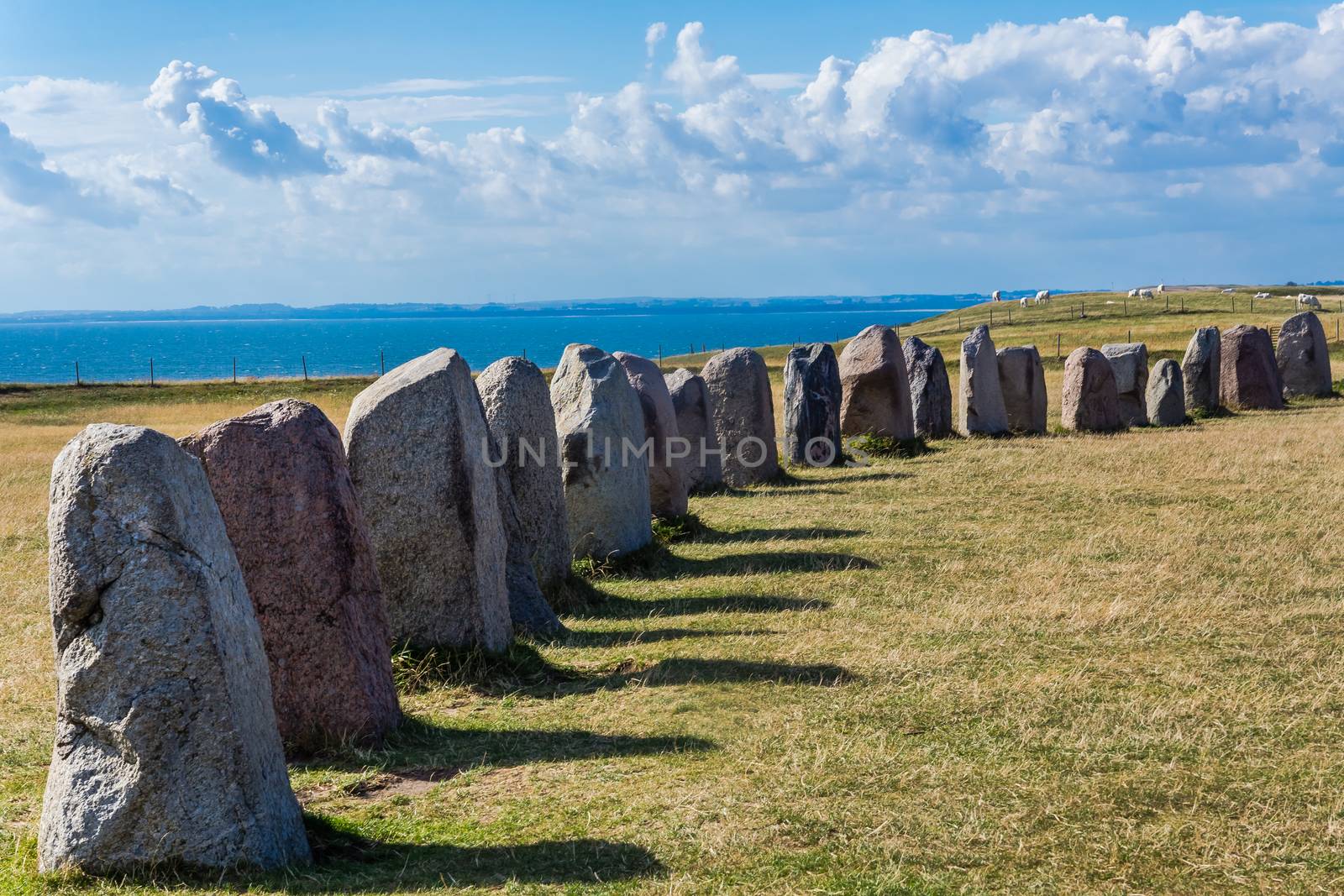 Ales Stenar in Kasaerga, Sweden, mysterious circle created 1400 years ago.