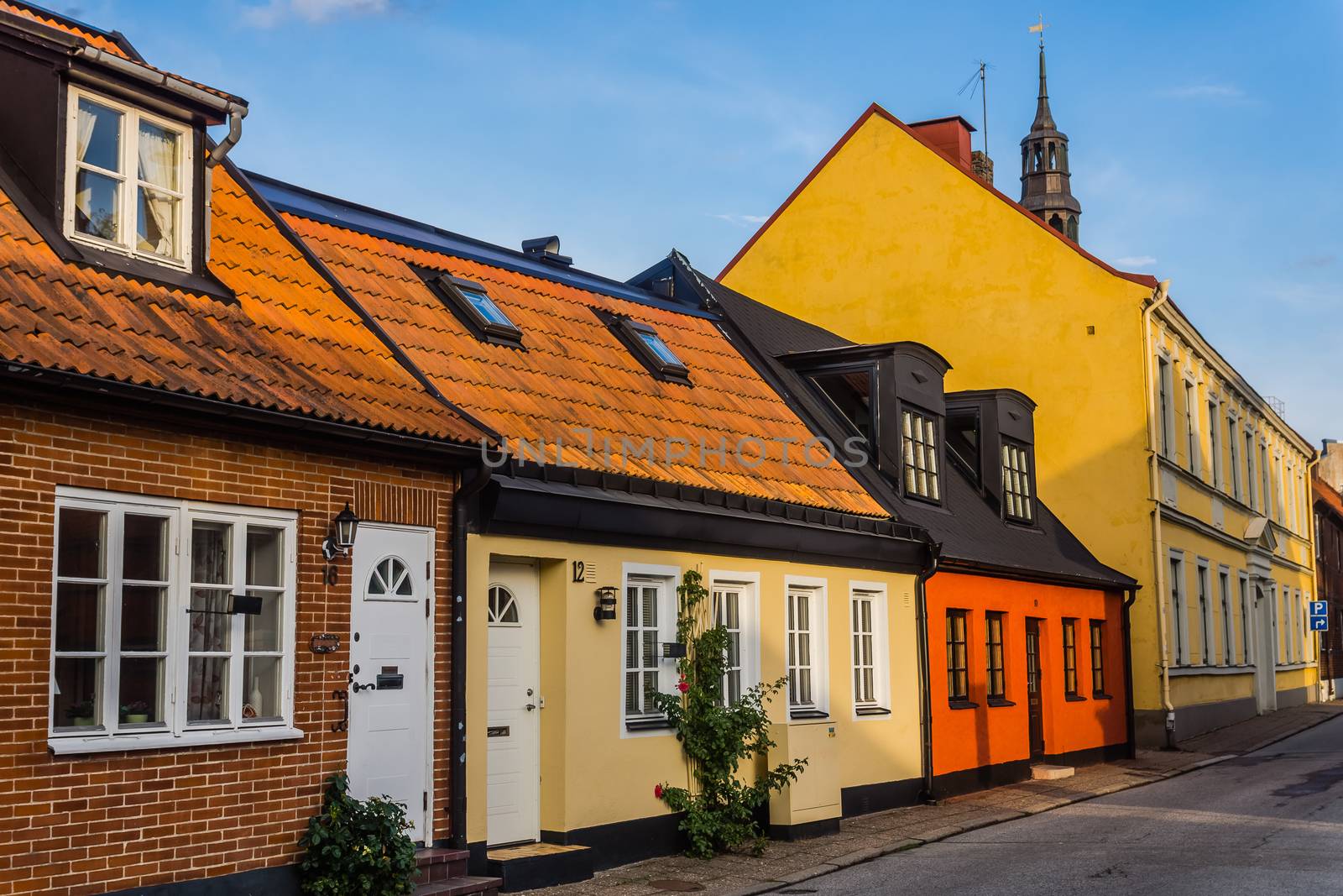 Charming small houses in Ystad, Scania region, Sweden.