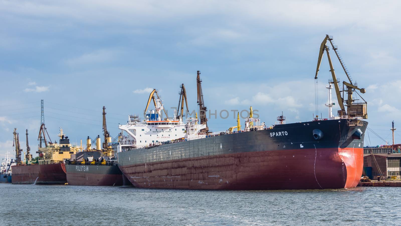 The ships at the quay on July 11, 2013, in the Port of Gdansk - the largest seaport in Poland, a major transportation hub in the central part of the southern Baltic Sea coast