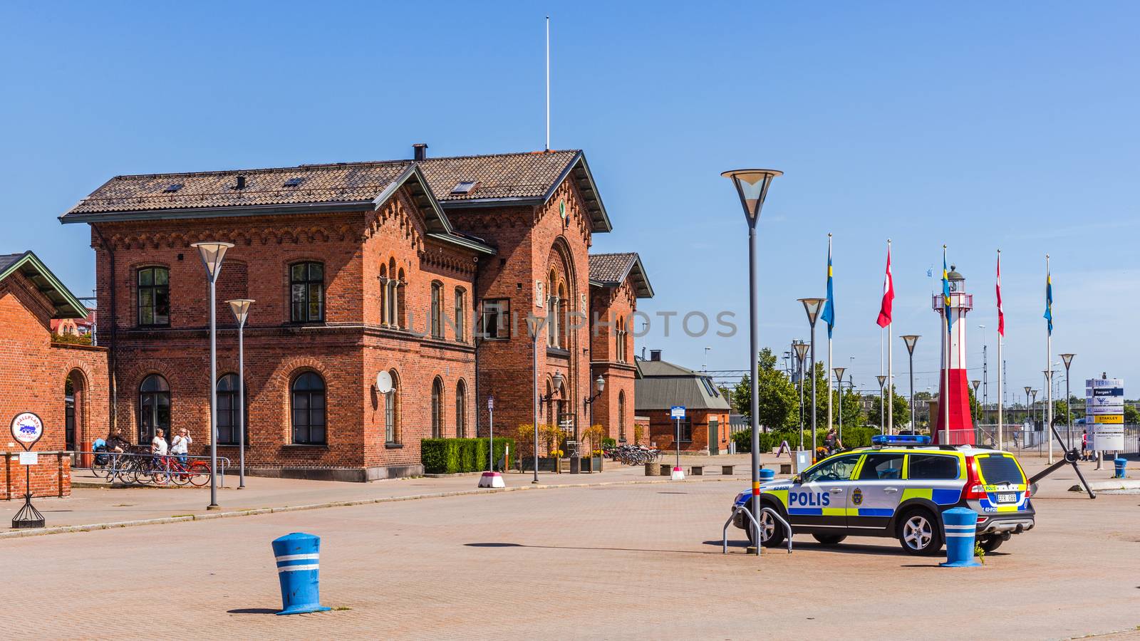 Railway station in Ystad partially used as a hotel. In the well-known series based on Henning Mankell's novels about inspector Wallander, building served as a police station.