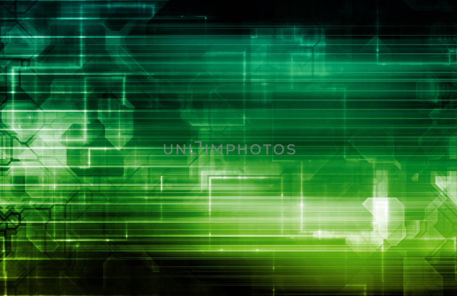 Science Background With Glowing Techno Lines Art