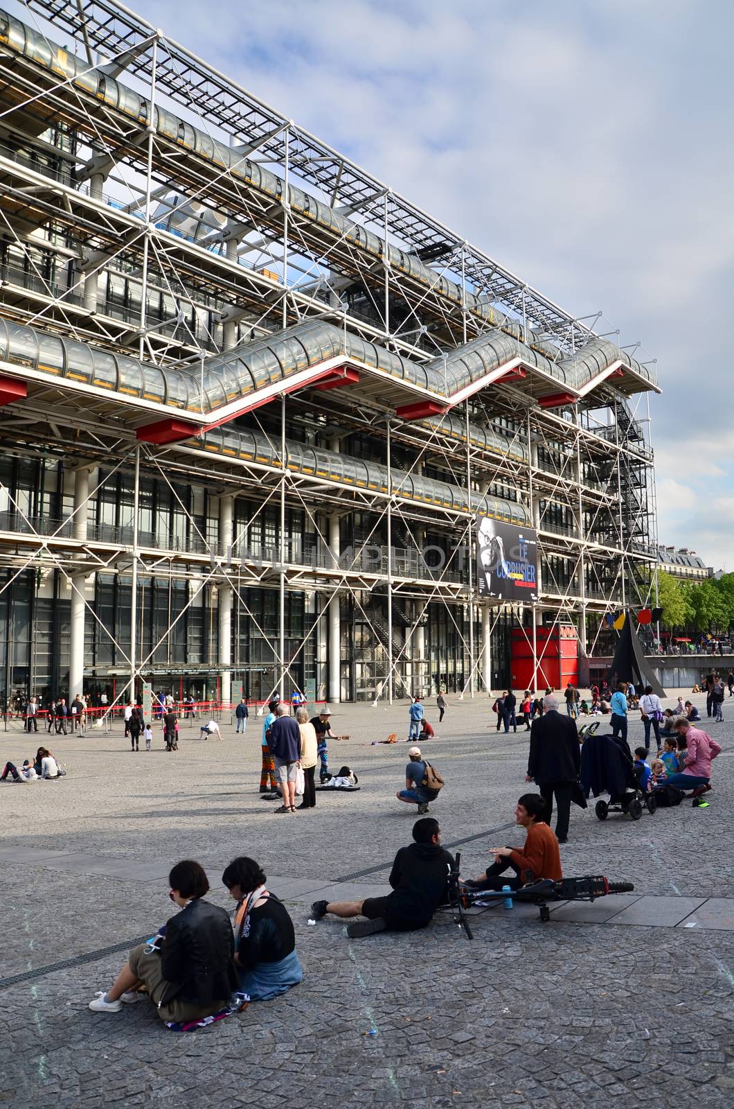 Paris, France - May 14, 2015: People visit Centre of Georges Pompidou by siraanamwong