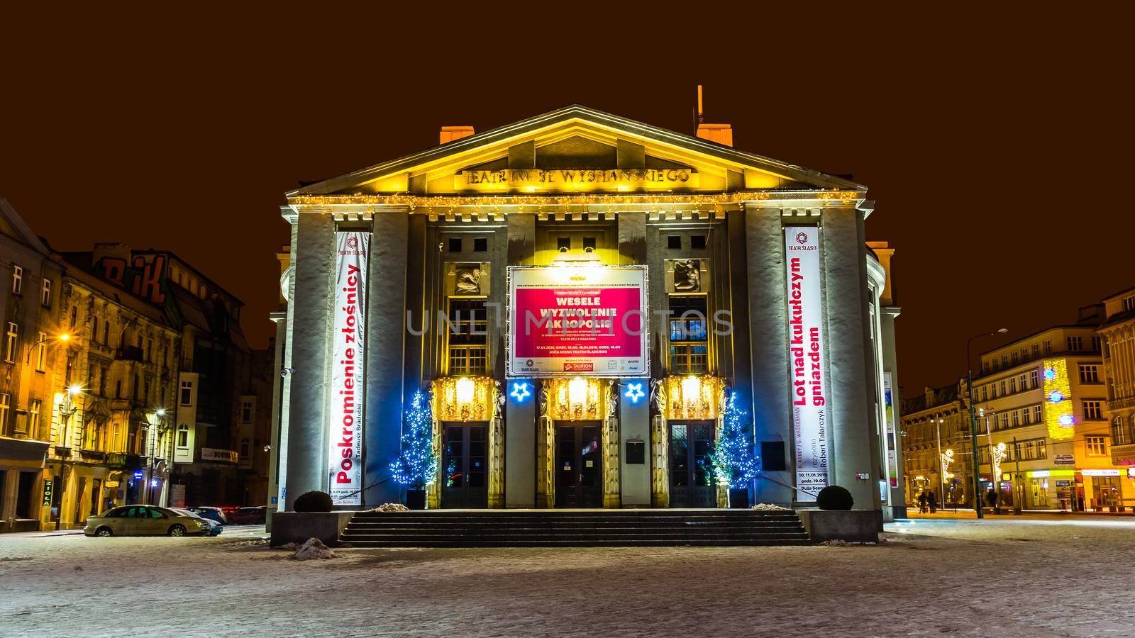 Stanislaw Wyspianski Silesian Theatre in Katowice, the largest scene in Silesia. Built as "German Theatre" in the years of 1905-1907, designed by German architect Carl Moritz.
