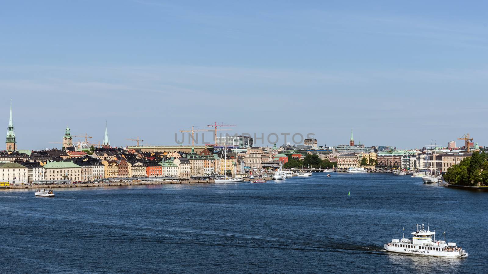 Overall view on Gamla stan (The Old Town). The town dates back to the 13th century and is the main attraction of the city with a rich collection of medieval architecture.