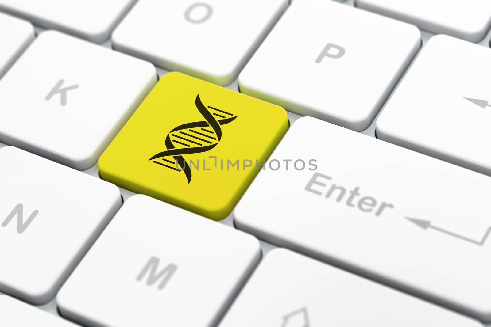 Healthcare concept: DNA on computer keyboard background by maxkabakov