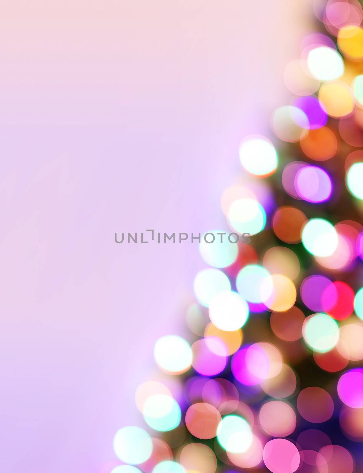 Christmas tree with defocused lights